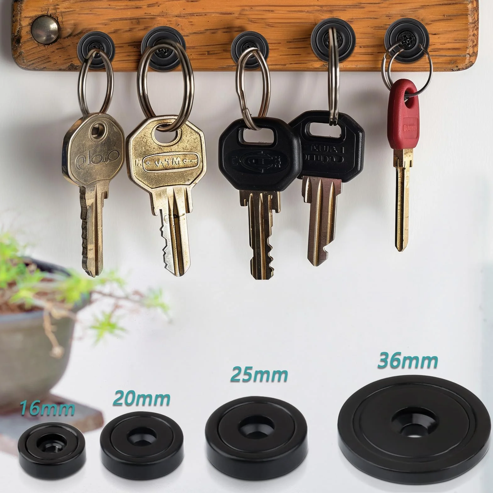 Magnesy neodymowe 25 x 7 mm 30 kg z otworem i kapsułką 6 sztuk