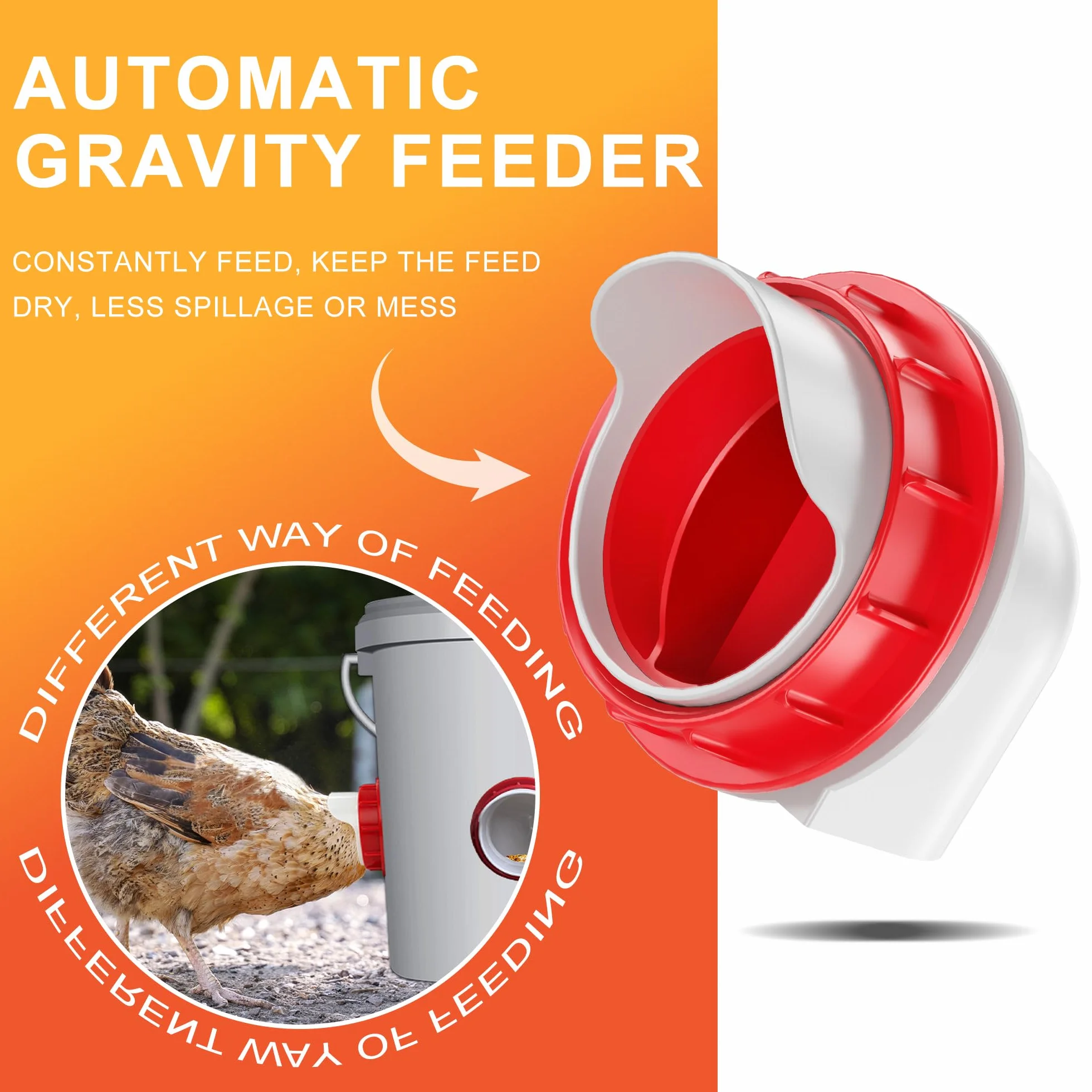 Karmniki dla kur 6 portów automatyczny karmnik dla ptaków DIY Gravity Feed Kit