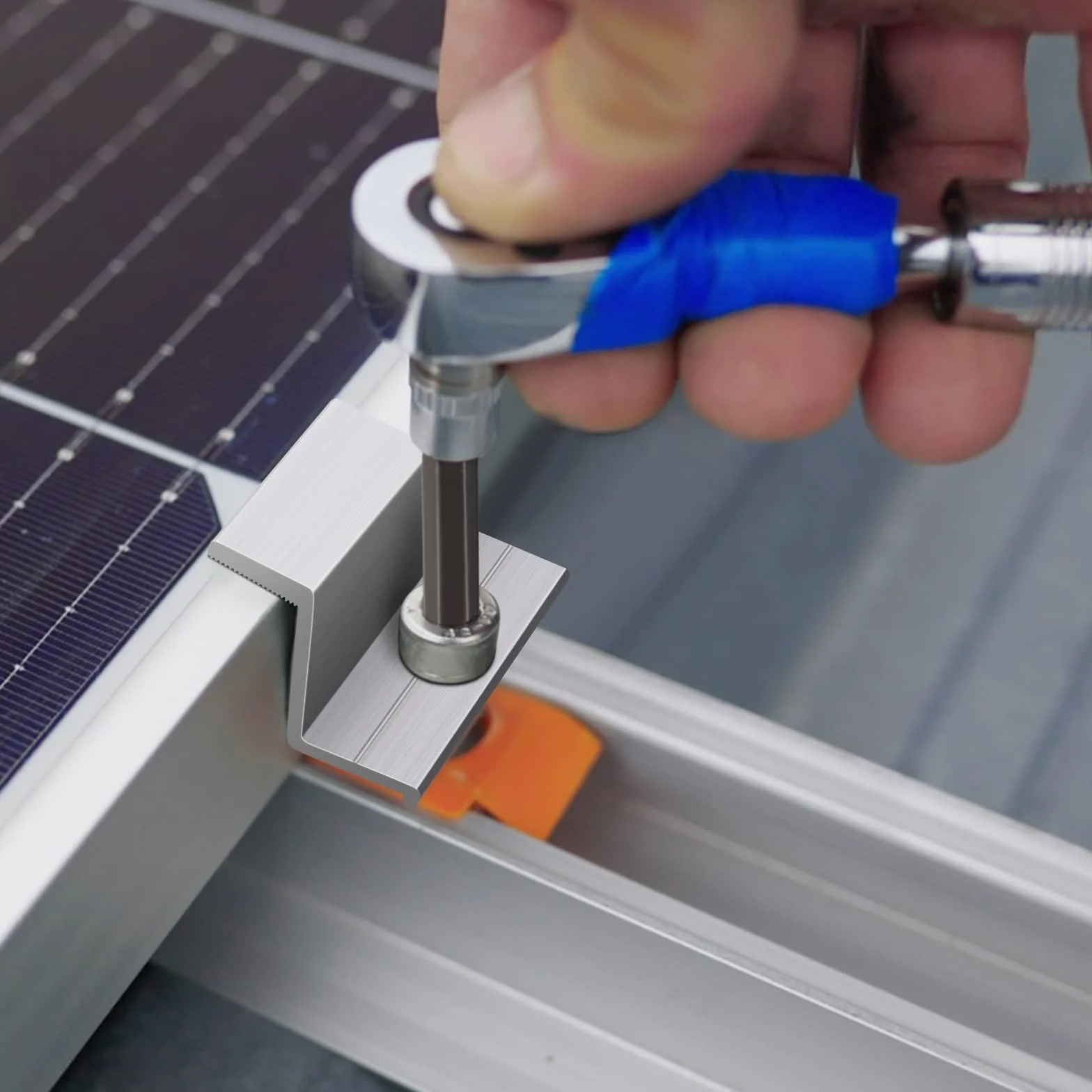 Moduł solarny uchwyt zacisk końcowy panel słoneczny zacisk krawędzi uchwyty, mocowanie modułu solarnego 35 mm