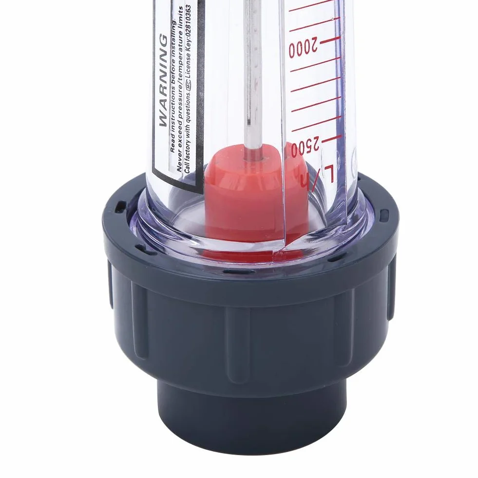 Przepływomierz z tworzywa ABS, płaski otwór z tworzywa sztucznego (średnica wewnętrzna 32 mm), LZS-25 (D) 250~2500 l/h
