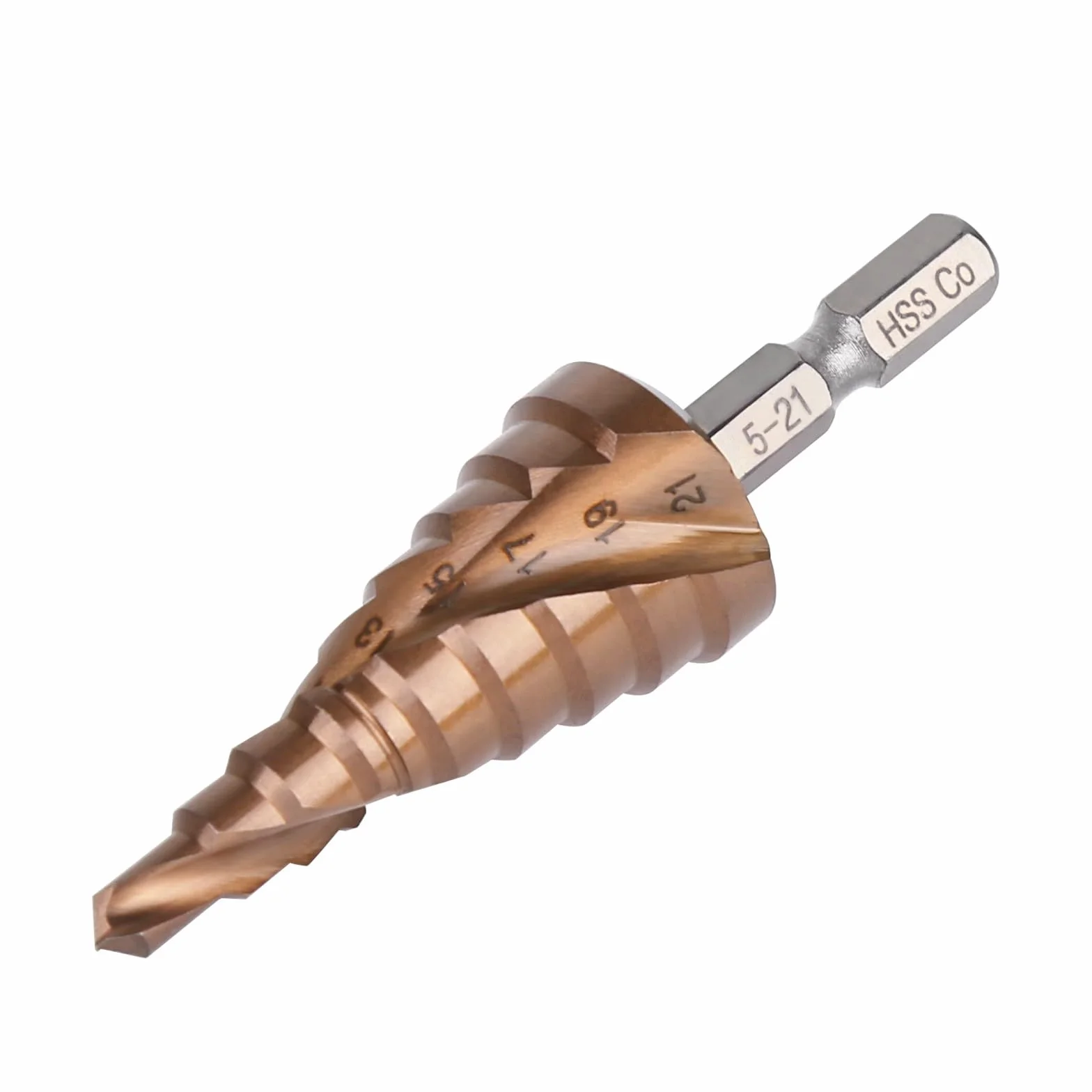 wiertło stopniowe HSS M35 Kobalt 5-21mm 9 stopni do metalu
