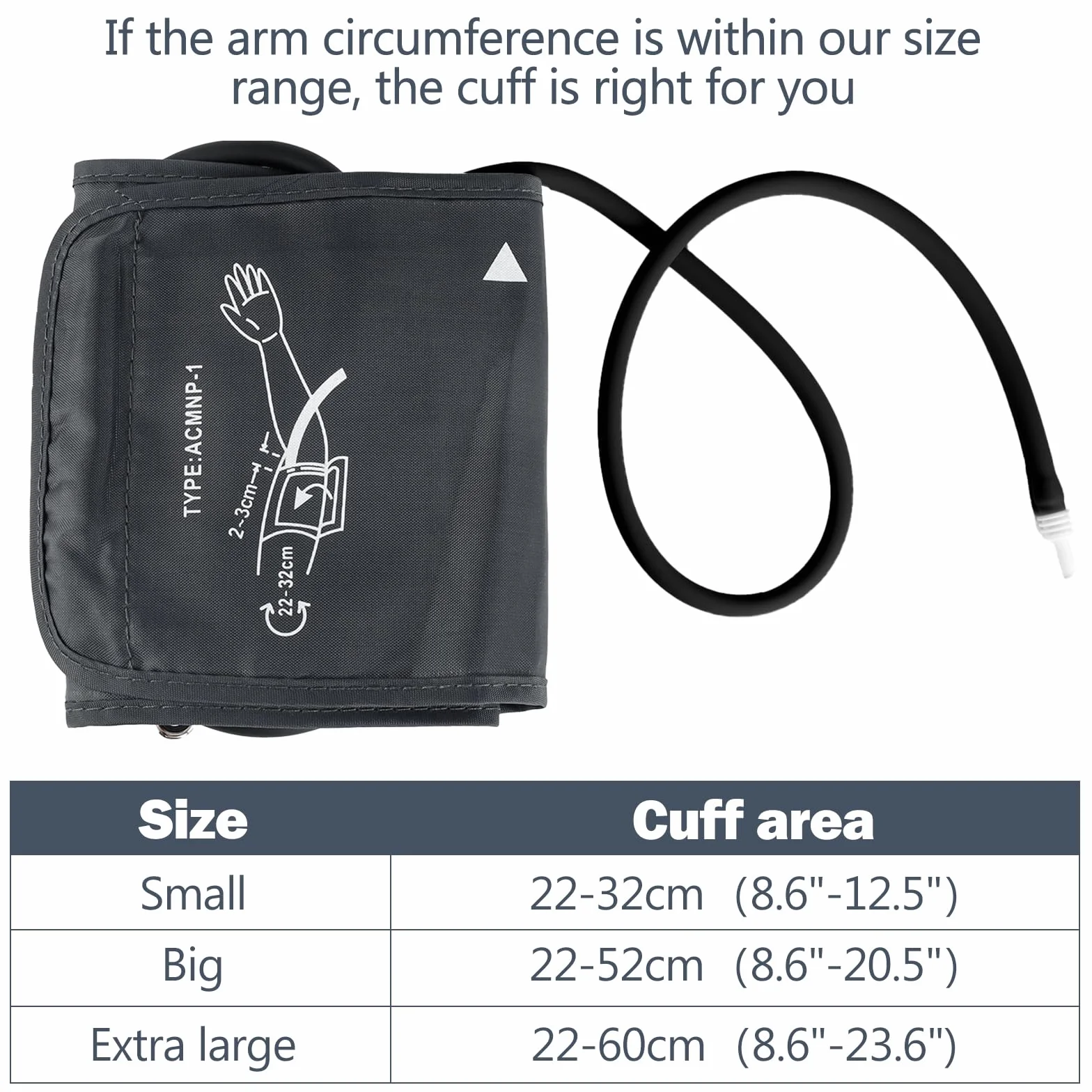 Mankiet ciśnieniowy na ramię 22-32 cm część zamienna z 4 adapterami