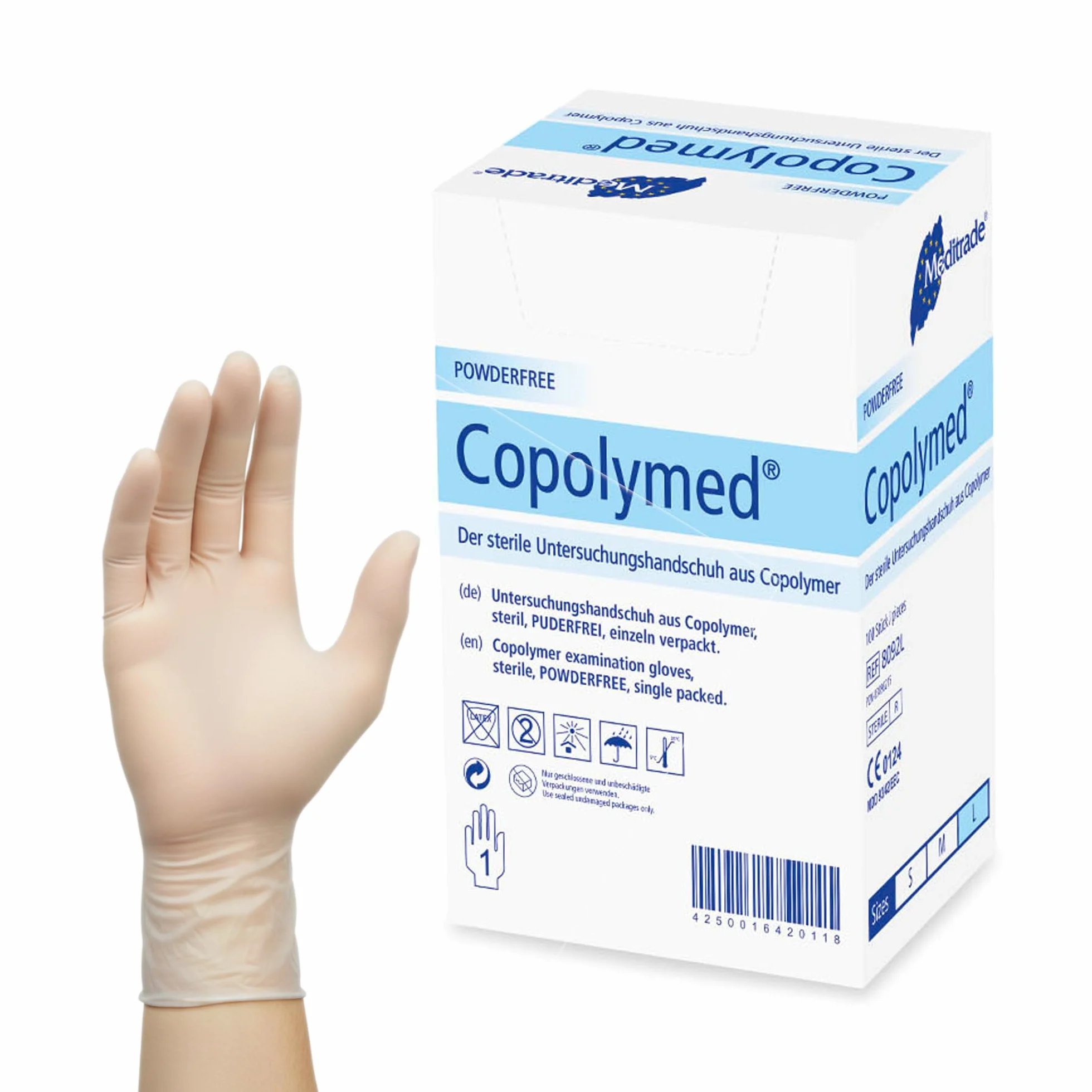 Meditrade Sterylna Rękawica do Badań Copolyme 8092L Duża Rozmiar Opakowanie 100