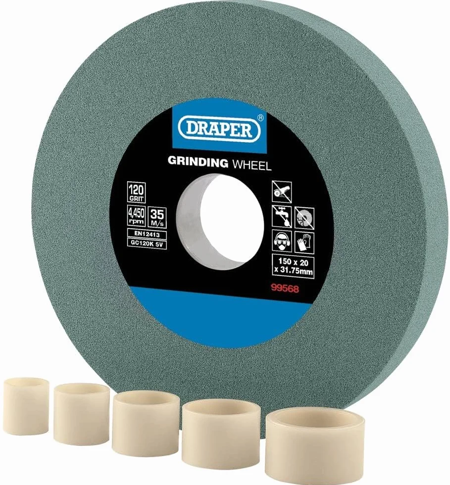 Draper Ściernica stołowa 150 mm x 20 mm Ostrzałka TCT ziarnistość 120 otwór 31,75 mm