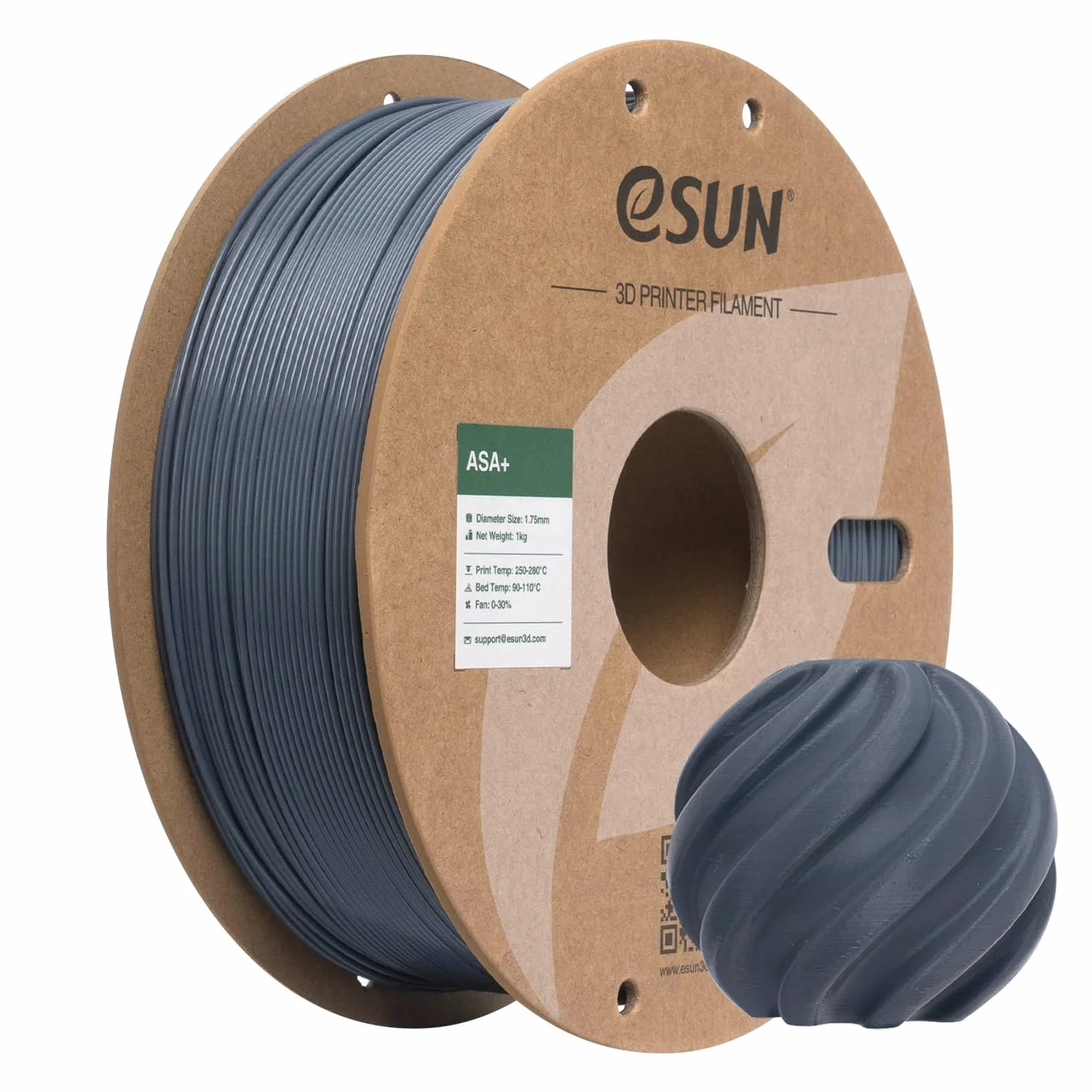 eSUN ASA+ Filament 1,75 mm 1 kg Szary do drukarek 3D odporny na warunki atmosferyczne