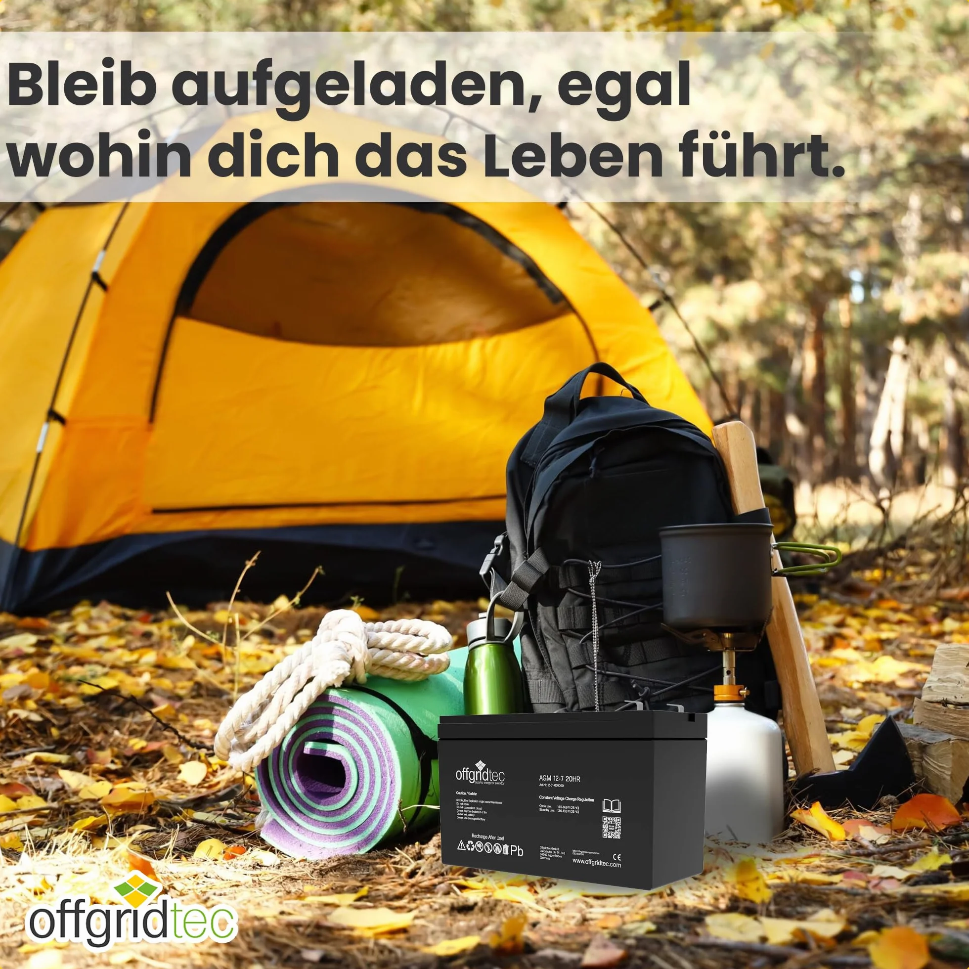Offgridtec® Akumulator ołowiowy AGM 7 Ah 12 V, odporny na cykle UV, zamiennik akumulatora VRLA