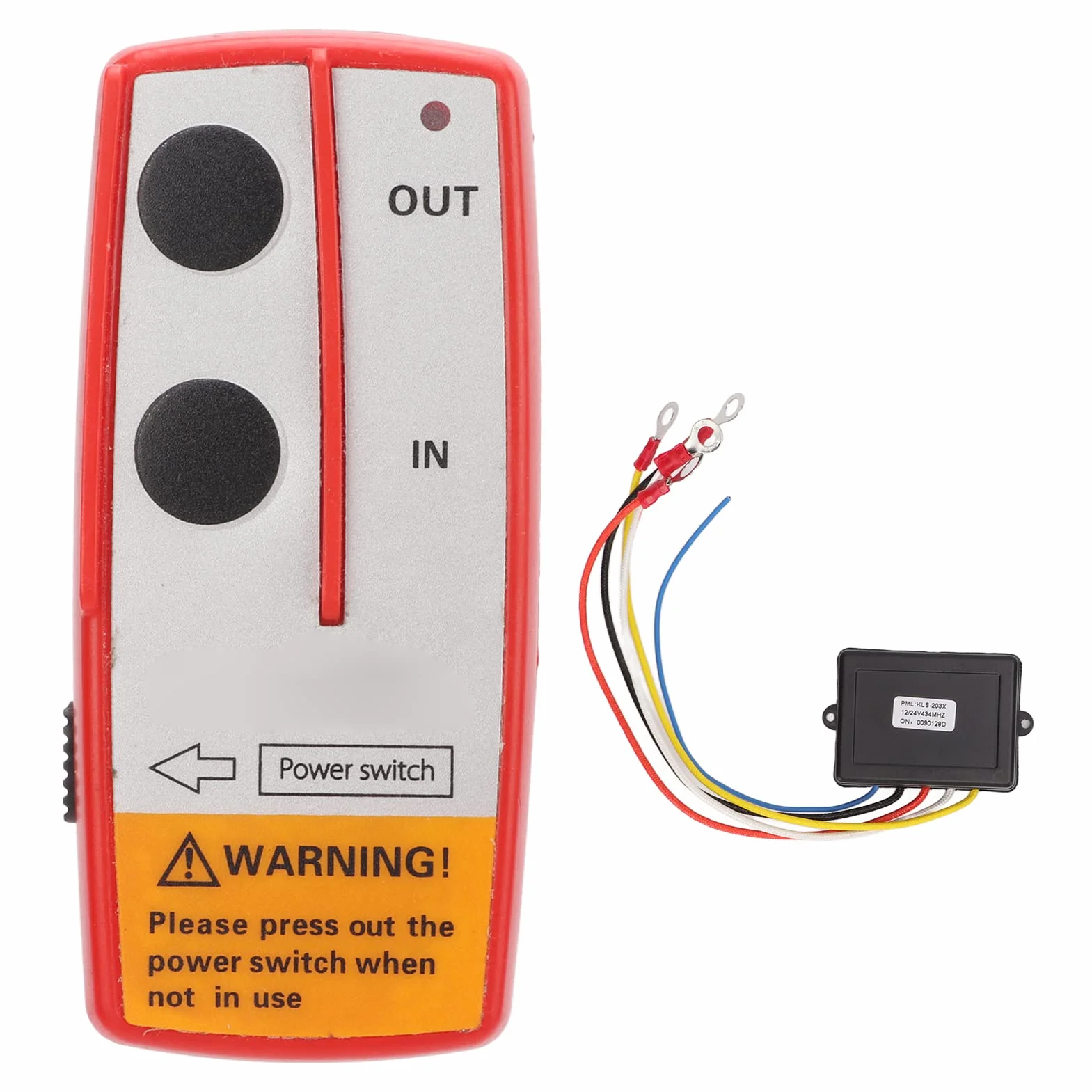 Akozon DC12V/24V 75fts Wciągarka Bezprzewodowa Zestaw Zdalnego Sterowania Uniwersalna Bezprzewodowa Wciągarka Przełącznik Zdalnego Sterowania Elektryczny Kontroler Wciągarki z(Czerwony)