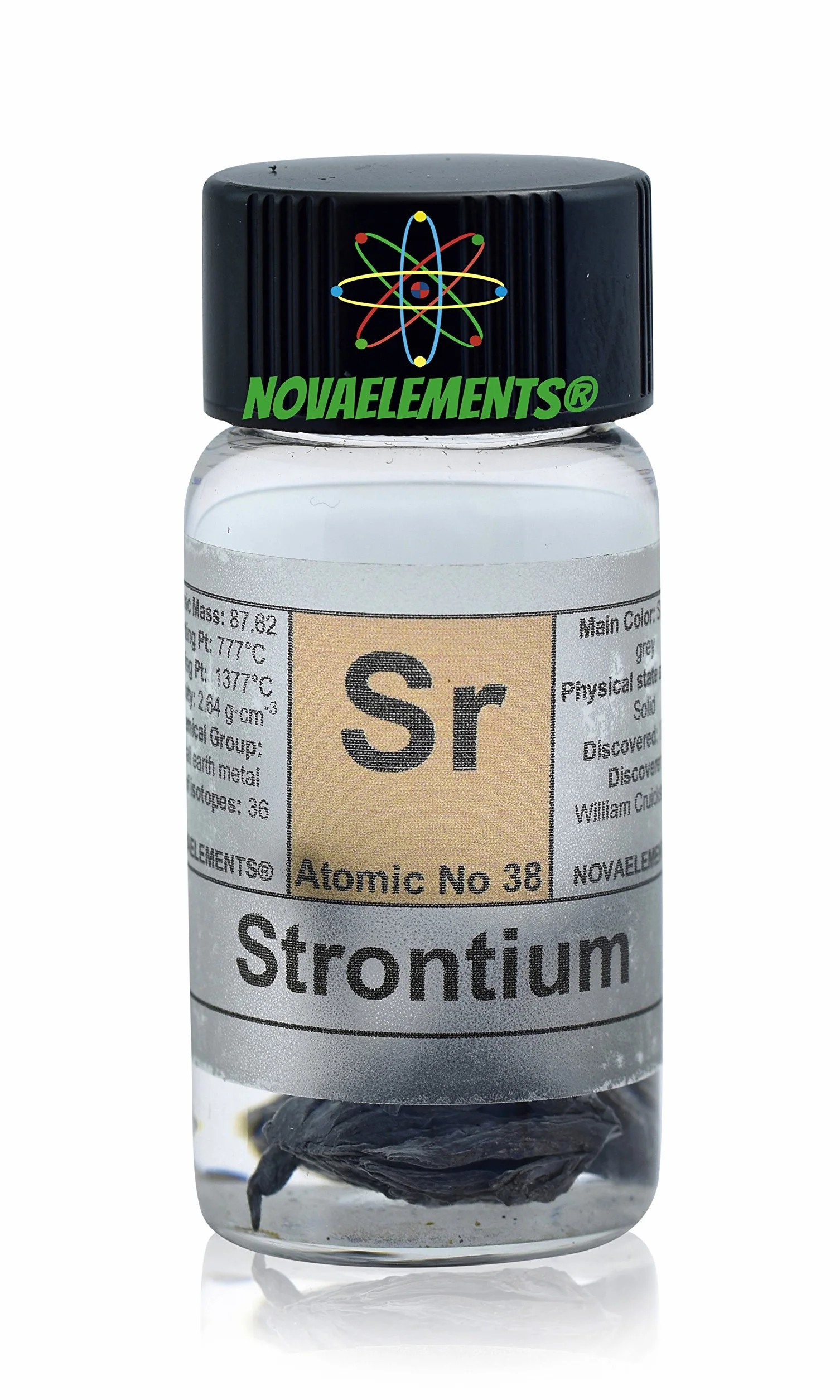 Stront metalowy element 38, 99,9% 1g w szklanej fiolce - Strontium metal element 38, 1g 99,89 w szklanej fiolce