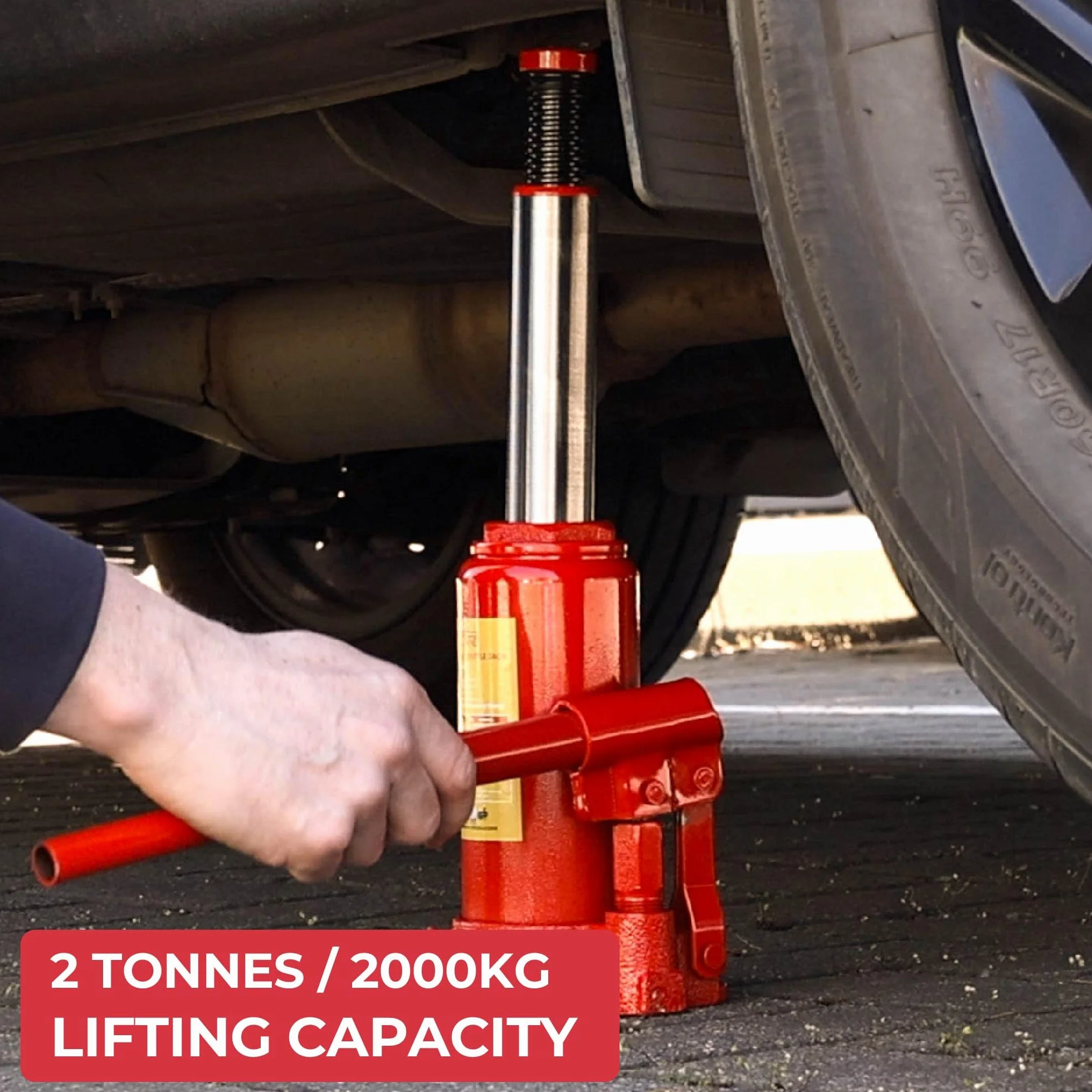 Hydrauliczny podnośnik do butelek 2 tony (2000 kg) GADLANE ze stali stopowej