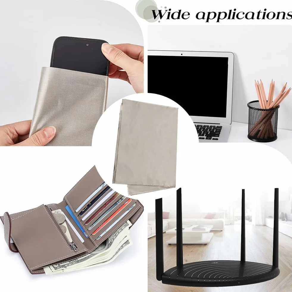 GORGECRAFT 110 * 200 cm tkanina ochronna Emf tkanina Faraday poliester Emi Rf i Rfid ekranowanie miedziana tkanina Faraday ochrona klatki DIY obudowa bezprzewodowa tarcza do ochrony Wi-Fi komórki RFID