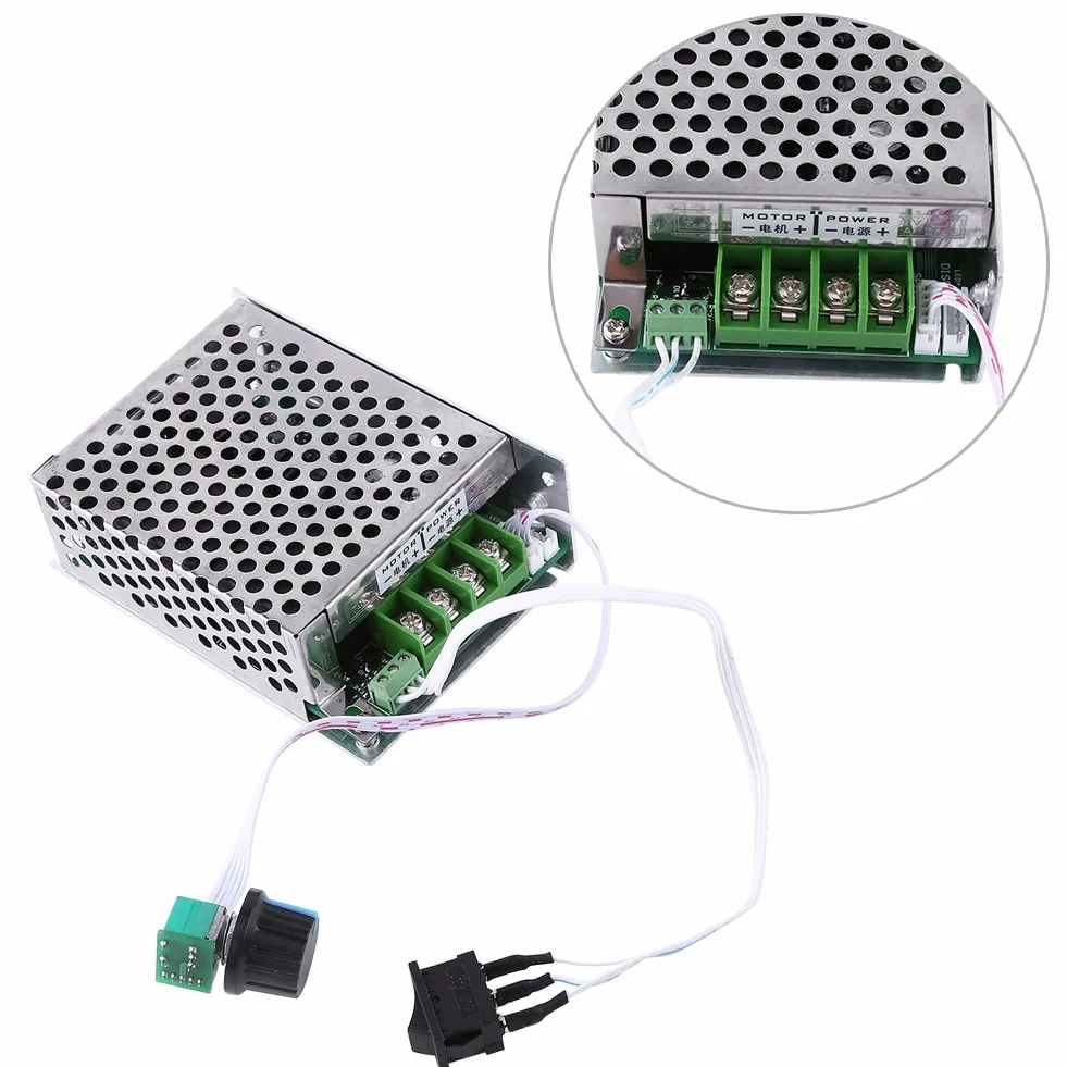 Regulator silnika DC PWM 12V 24V 36V 40A odwracalny przełącznik prędkości o wysokiej mocy CCM6Ds-B