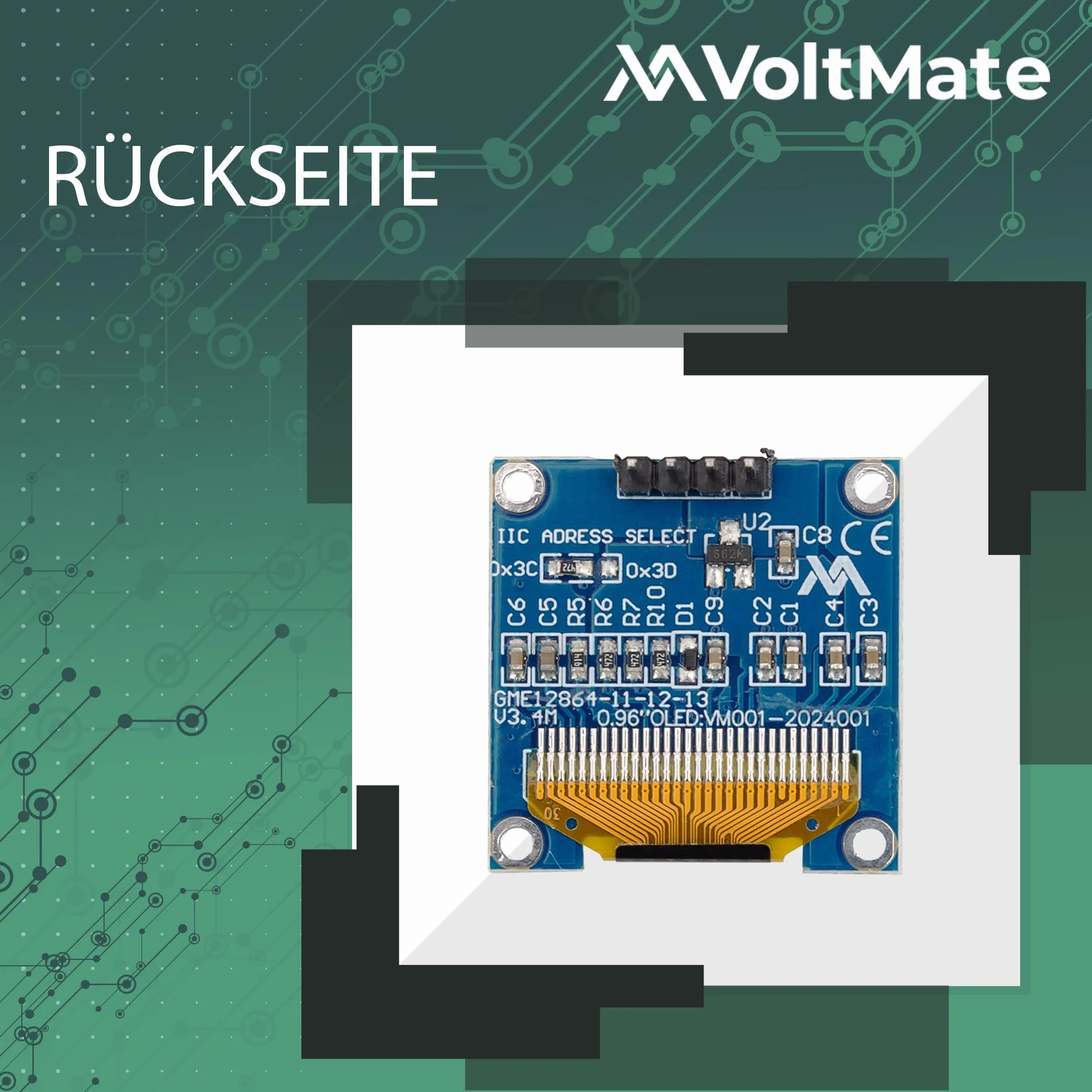VoltMate wyświetlacz OLED I2C 128x64 pikseli SSH1106 Arduino Raspberry Pi