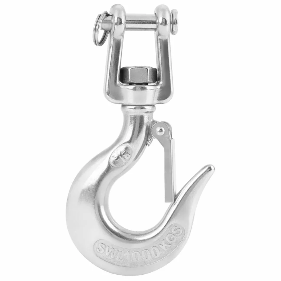 Koulate Safety Obrotowy hak, stal nierdzewna 304 z hakiem Hook Hook Hook Obrotowy hak Hak łańcuchowy 650kg / 1000kg (2 #)