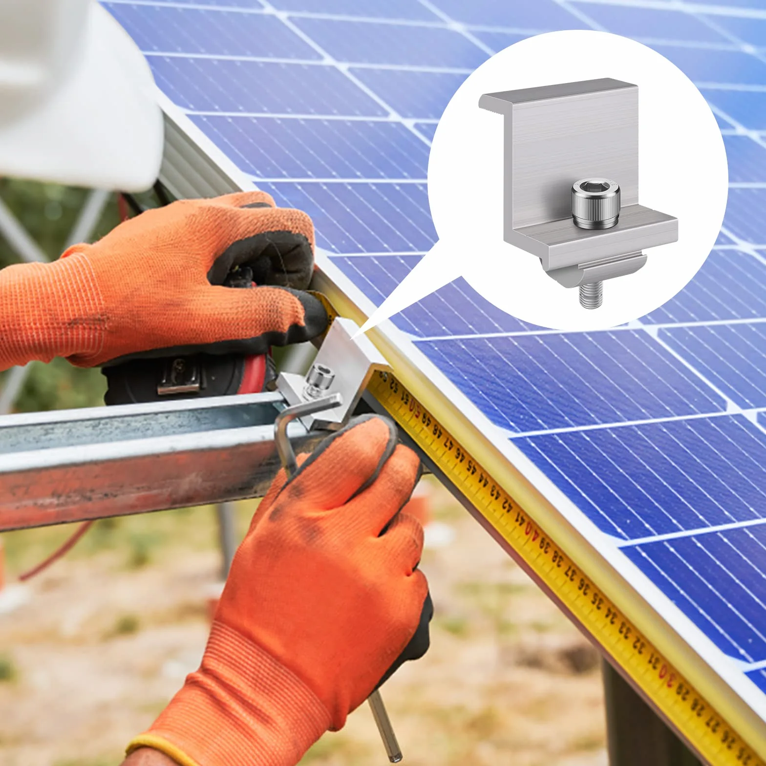 Moduł solarny uchwyt zacisk końcowy panel słoneczny zacisk krawędzi uchwyty, mocowanie modułu solarnego 35 mm