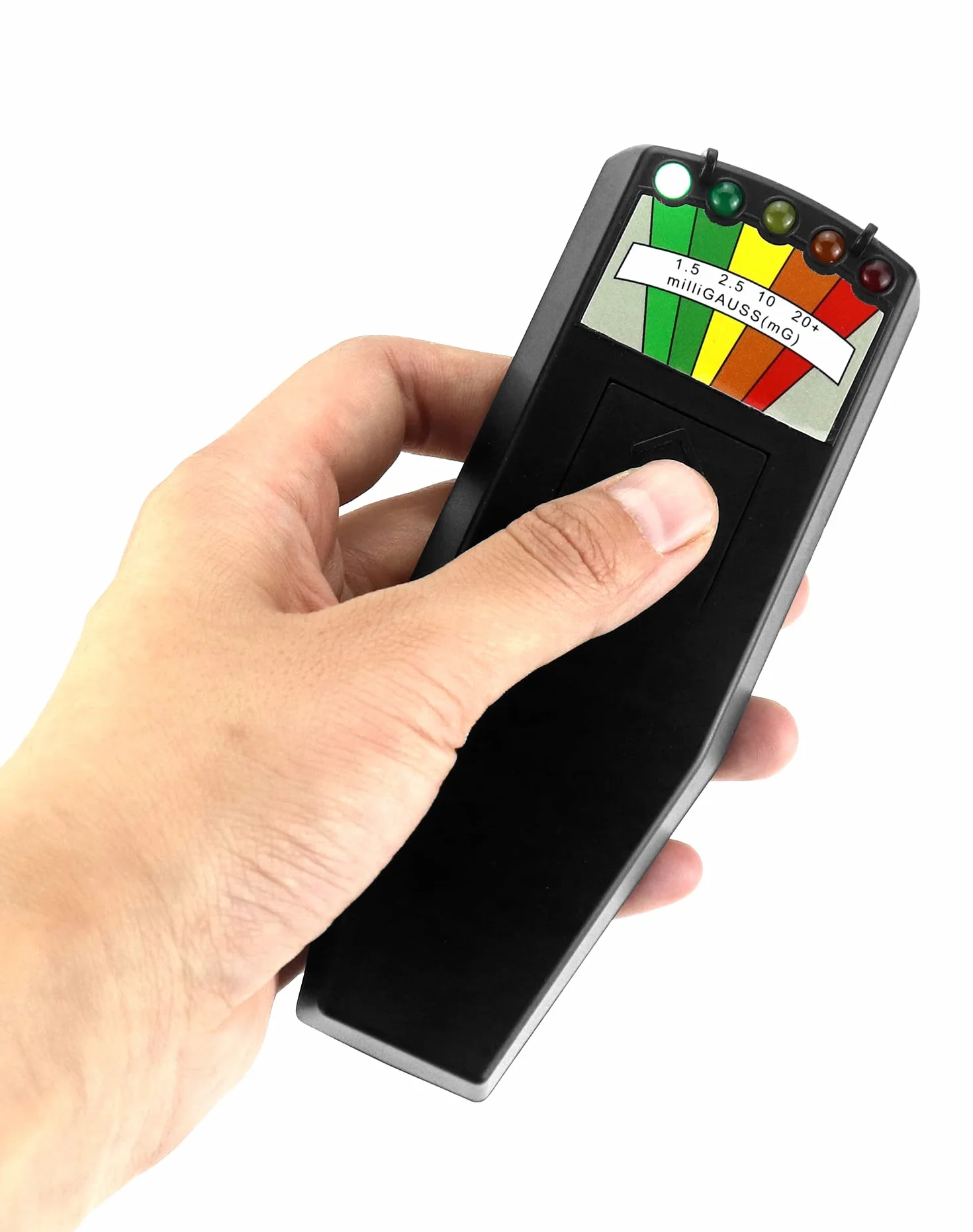 QWORK® Przenośny detektor promieniowania, miernik K2 EMF, tester urządzeń elektromagnetycznych, czarny, bez baterii