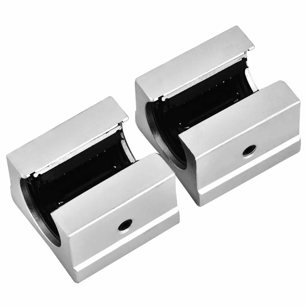 Suwak liniowy do łożysk, przesuwny blok, 4 sztuki, SBR16UU 16 mm, aluminiowy, otwarty liniowy, do CNC, itp., wysoka twardość i niski poziom hałasu, 4,5 x 4,5 x 2 cm