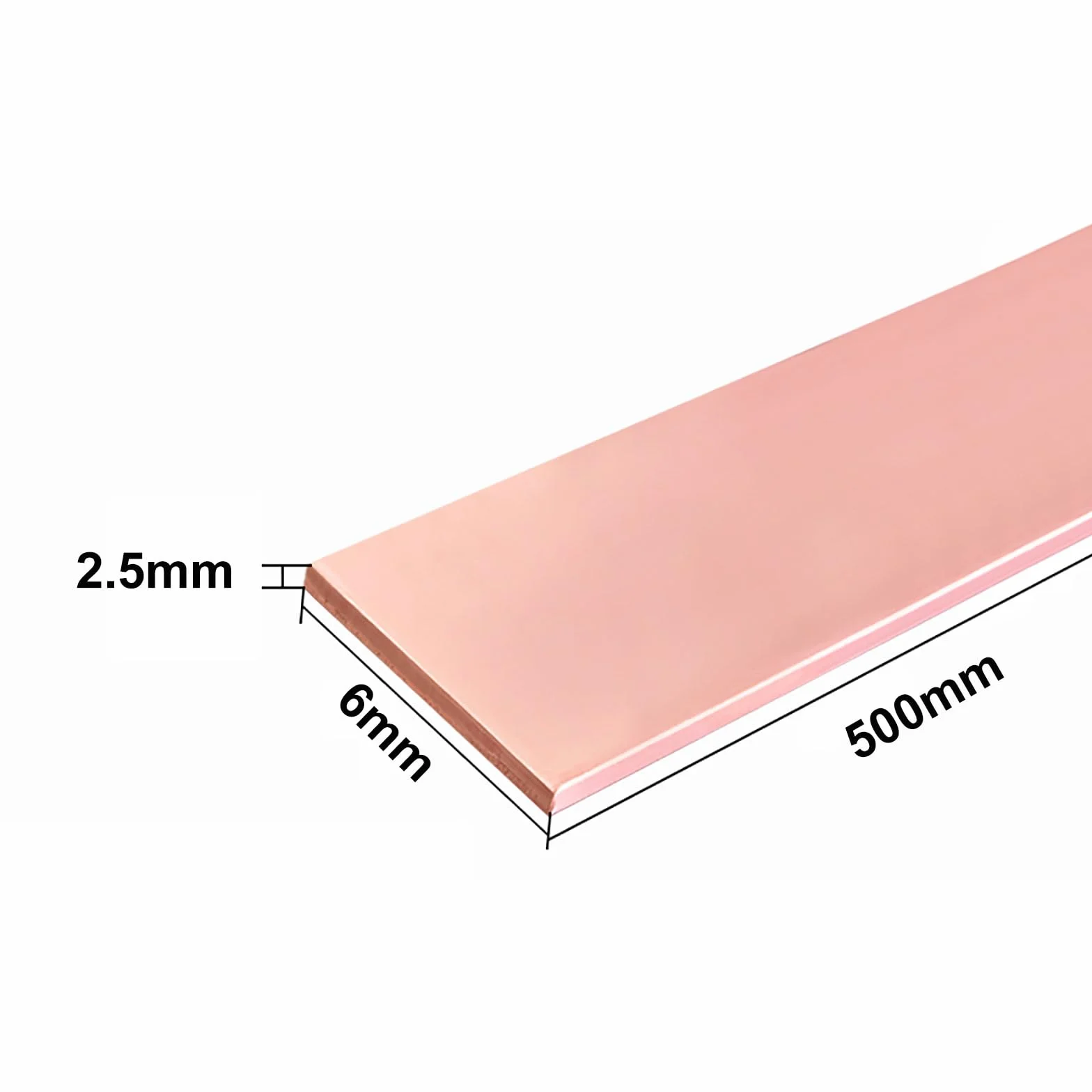 Płaskownik miedziany 500x5x3-5mm do zastosowań elektrycznych i termicznych