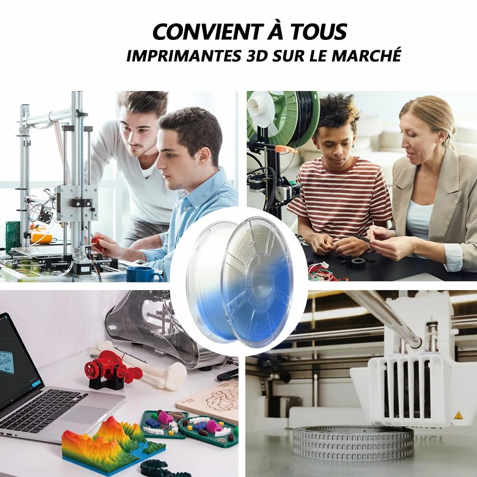 iBOSS PLA+ Filament PLA PLUS, drukarka 3D Filament PLUS, dokładność wymiarowa 1,75 mm +/- 0,02 mm, szpula 1 kg do druku 3D, świecący niebieski