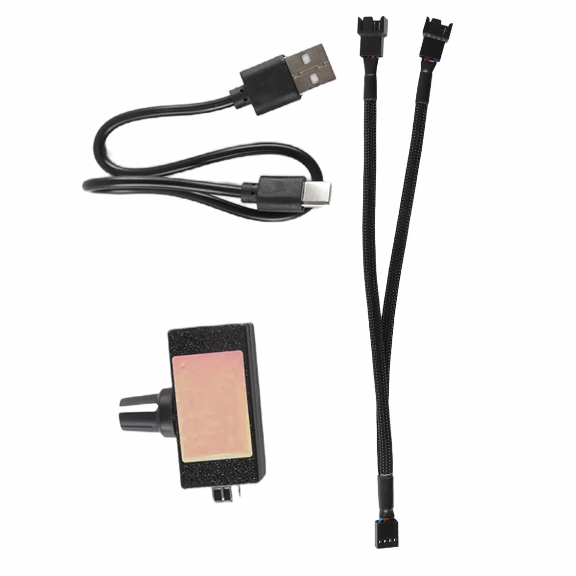 Standardowy regulator prędkości PWM 4,5 x 2,2 x 1,8 cm PLA i obudowa FDM 5 V wejście USB typu C z 27 cm rozdzielaczem 1 do 2 30 cm kabel USB C do sterowania silnikiem