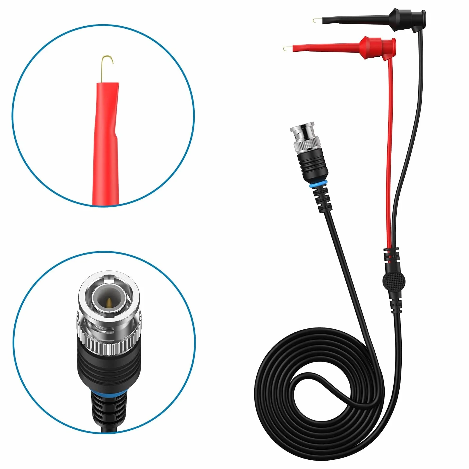 AUTOUTLET 2 zestawy P6100 sondy oscyloskopowe 100MHz z zaciskowanymi sondami BNC do Minigrabber zestaw przewodów testowych 10:1 i 1:1 przełączalna szerokość pasma