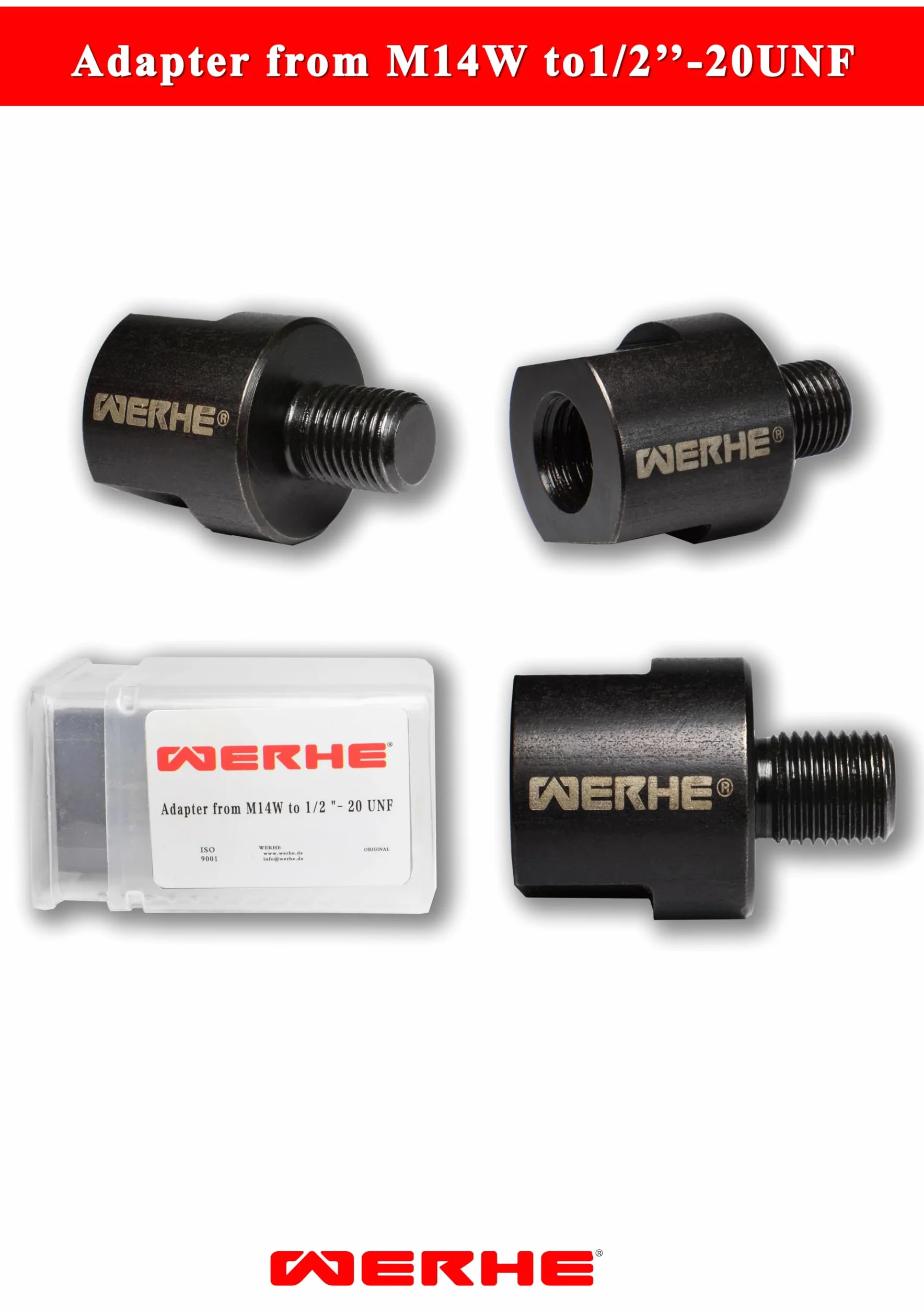 WERHE® M14 na 1/2"-20 UNF – Wysokiej jakości stalowy adapter do uchwytów wiertarskich i mieszadeł, wytrzymały i wszechstronnych