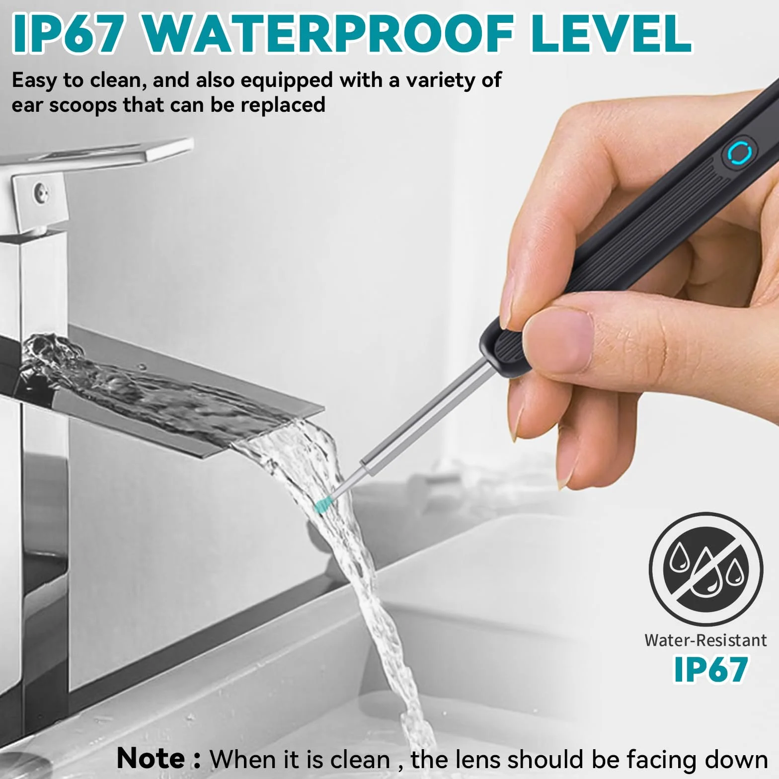 Endoskop uszny, WiFi, endoskop, otoskop, 1080P, IP67, wodoodporna kamera uszna HD z 6 diodami LED, otoskop, kompatybilna z ios i Androidem, dla iPhone, Android, iPad, dorosłych, dzieci, z