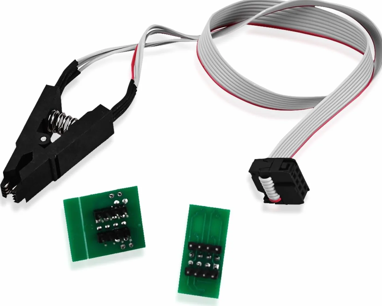 CH341A Programator z klipsem testowym SOP8, podwójna płytka Flash Chip IC do serii 25 Flash BIOS USB moduł