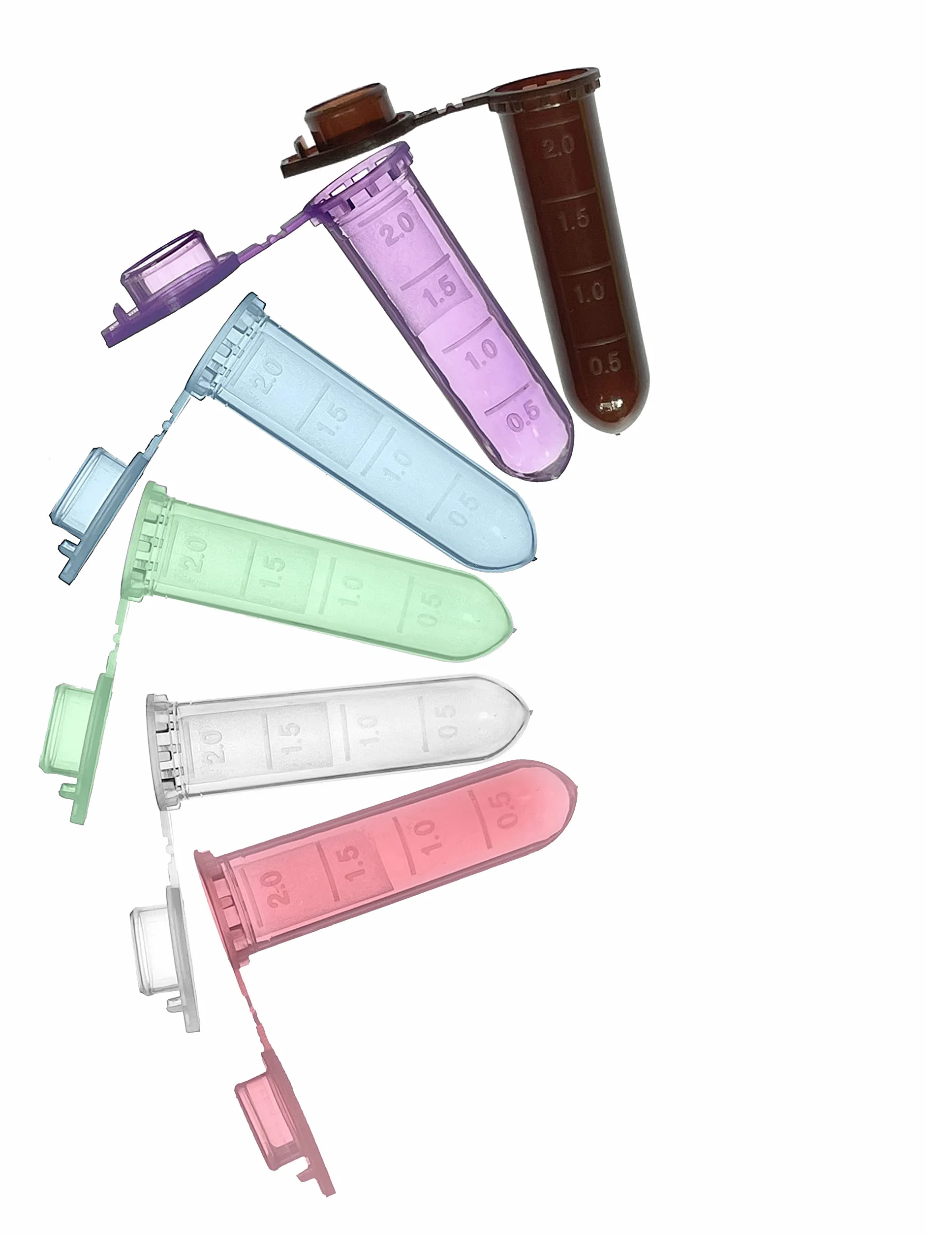 MUHWA Rurki mikrowirówki 2 ml 500 szt. stopniowane z zatrzaskiem zaokrąglona fiolka próbki do laboratorium