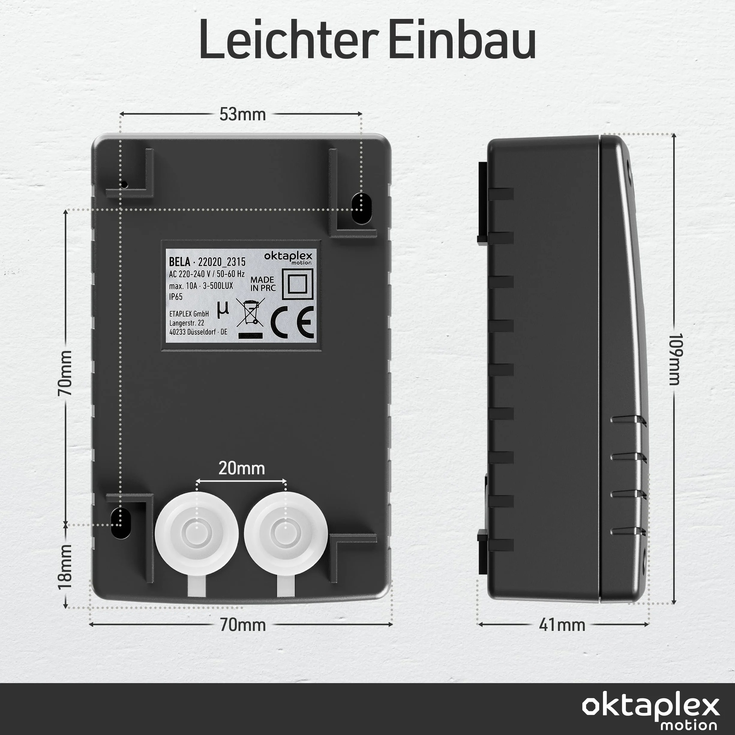 Oktaplex wyłącznik zmierzchowy IP65 230 V antracyt regulowany