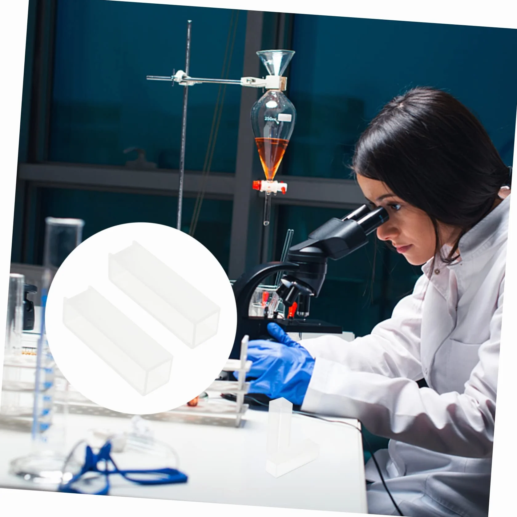 SOLUSTRE 2kawałki Sztuk Kuwety Szklanej Do Analizy Spektrofotometrycznej Drogi Optycznej Idealna Do Zastosowań Laboratoryjnych i Analizy Próbek