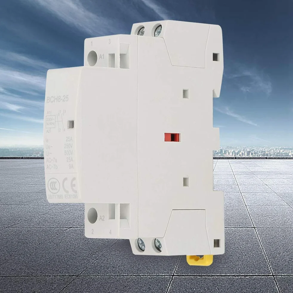 Haushaltss-AC stycznik modułowy 2P 2A 25A 220V / 230V ochrona modułowa, montaż 35-mm w szynie 50/60Hz ochrona automatyzacji, maksymalna częstotliwość włączania/wyłączania 30-krotna/h