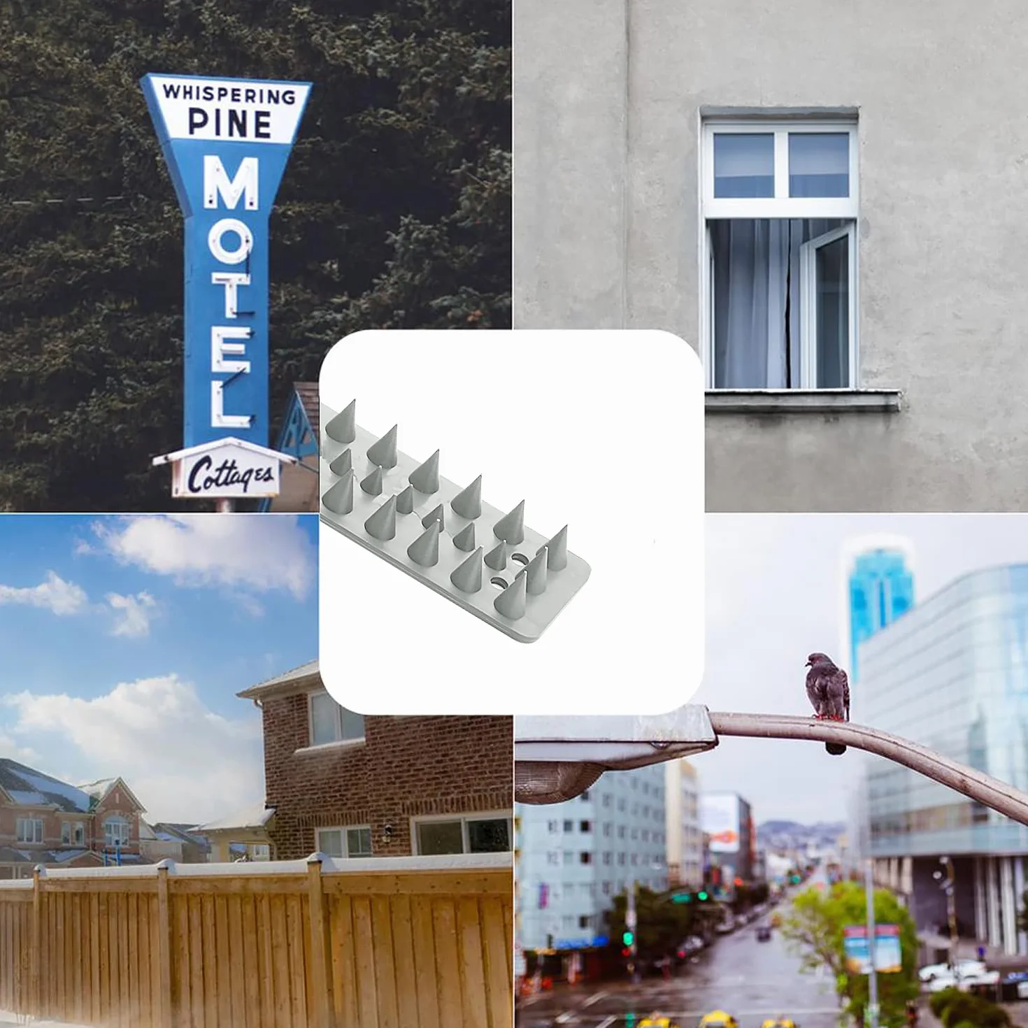 EXLECO Odstraszacz Ptaków 6m Plastik Szary Kolce Ptasie 3-Rzędowy