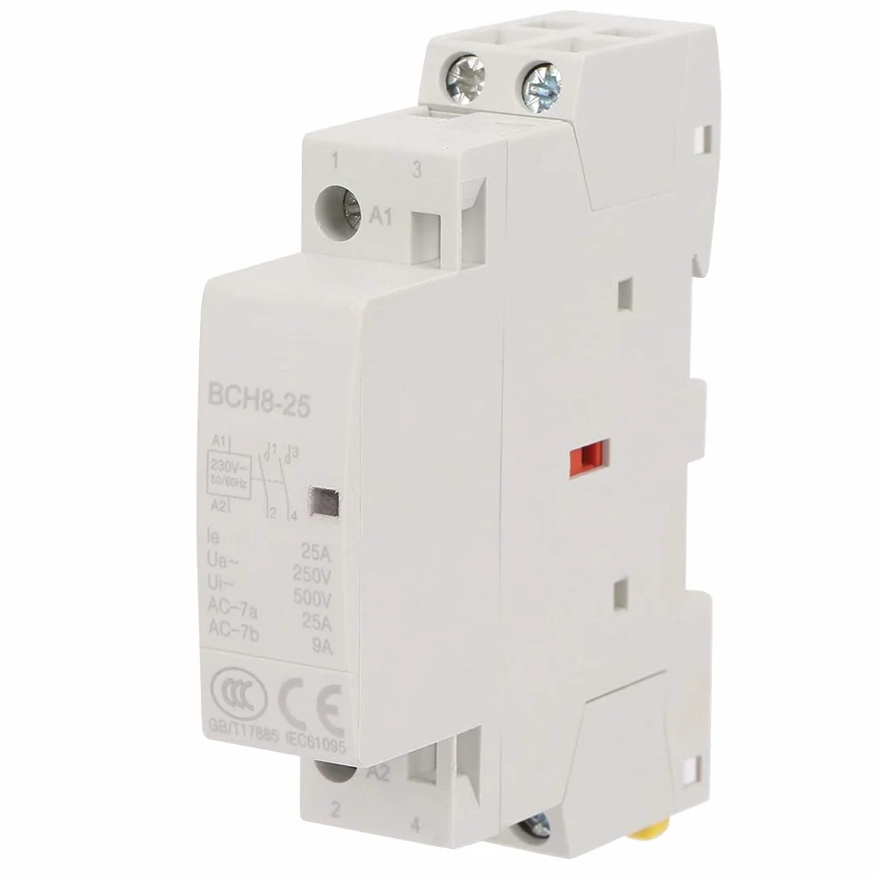 Haushaltss-AC stycznik modułowy 2P 2A 25A 220V / 230V ochrona modułowa, montaż 35-mm w szynie 50/60Hz ochrona automatyzacji, maksymalna częstotliwość włączania/wyłączania 30-krotna/h