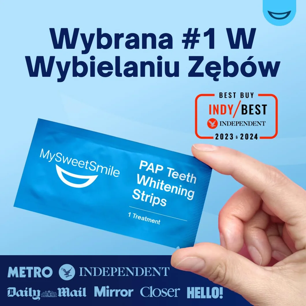 MySweetSmile Paski Wybielające Zęby PAP - Bezpieczne Dla Szkliwa, Bez Nadwrażliwości - Bez Peroksydu - Zatwierdzone Przez Dentystów - Nagroda IndyBest - 21 Zabiegów - Miętowy Smak
