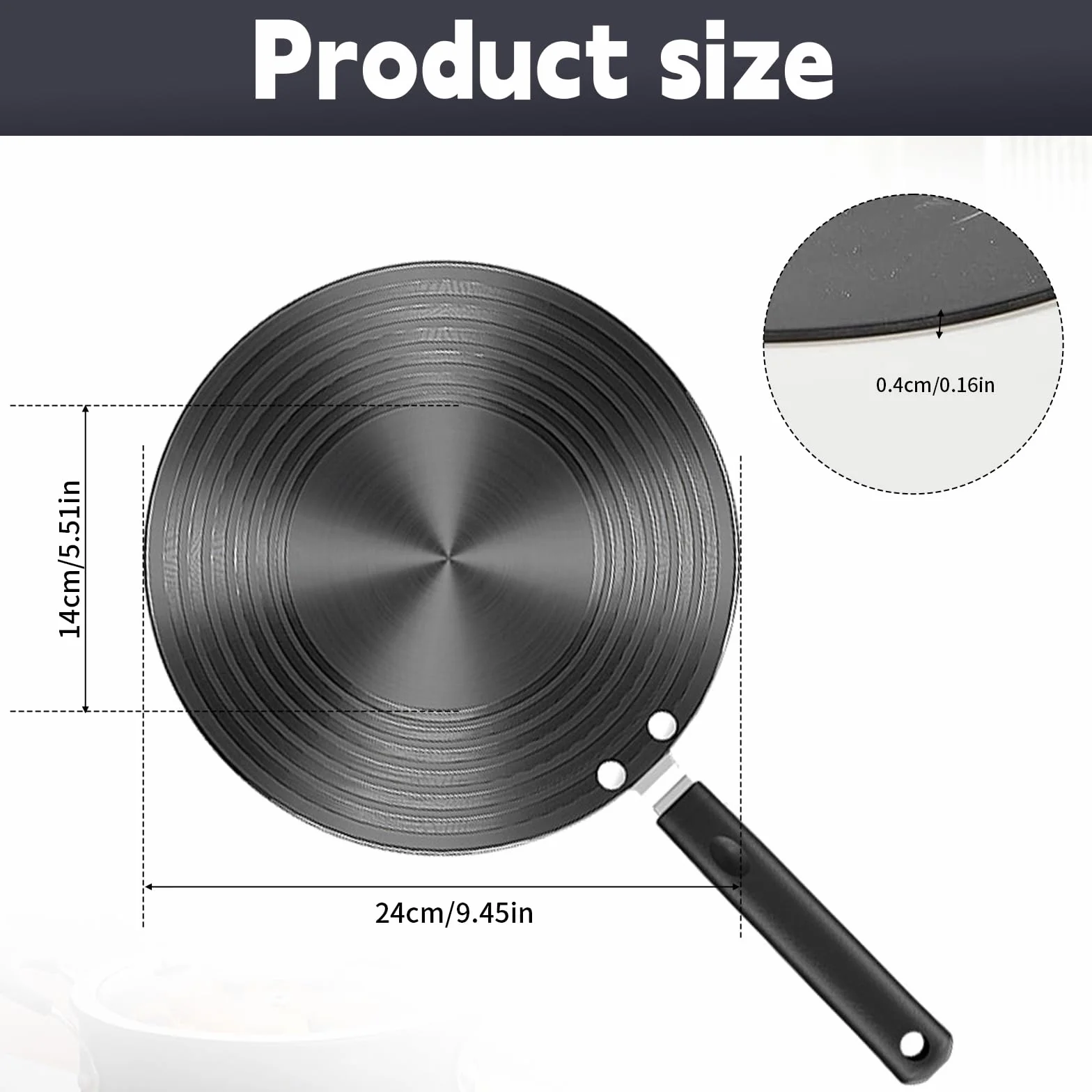 Adapter indukcyjny, 24 cm, płyta adaptera indukcyjnego ze zdejmowanym uchwytem, adapter indukcyjny do zastosowania na płycie indukcyjnej (czarny)