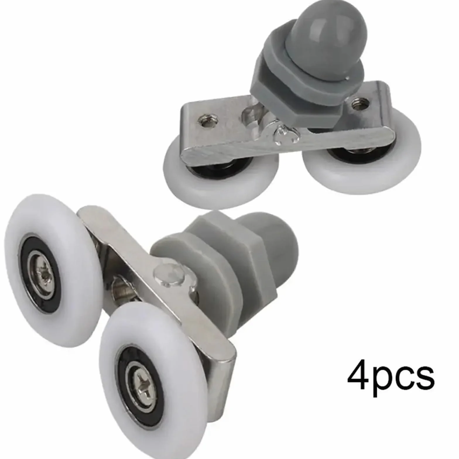 Przesuwne drzwi prysznicowe Rolki kółkowe Prowadni Rolki do drzwi prysznicowych, zestaw 4 szt., średnica 19-27 mm(19mm)