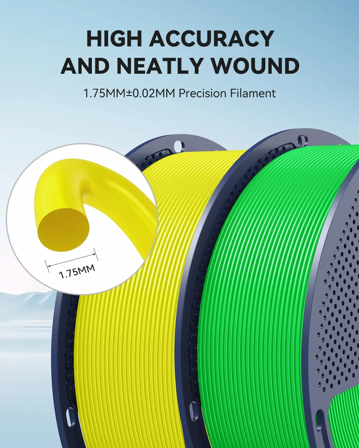 SUNLU PLA Plus 2.0 Fast 3D Printer Filament 1.75 mm, Upgrade PLA+ Filament for Quick Printing (50-600 mm/s), Higher Toughness & Layer Adhesion, ±0.02 mm Precision, 1 kg Spool (White)