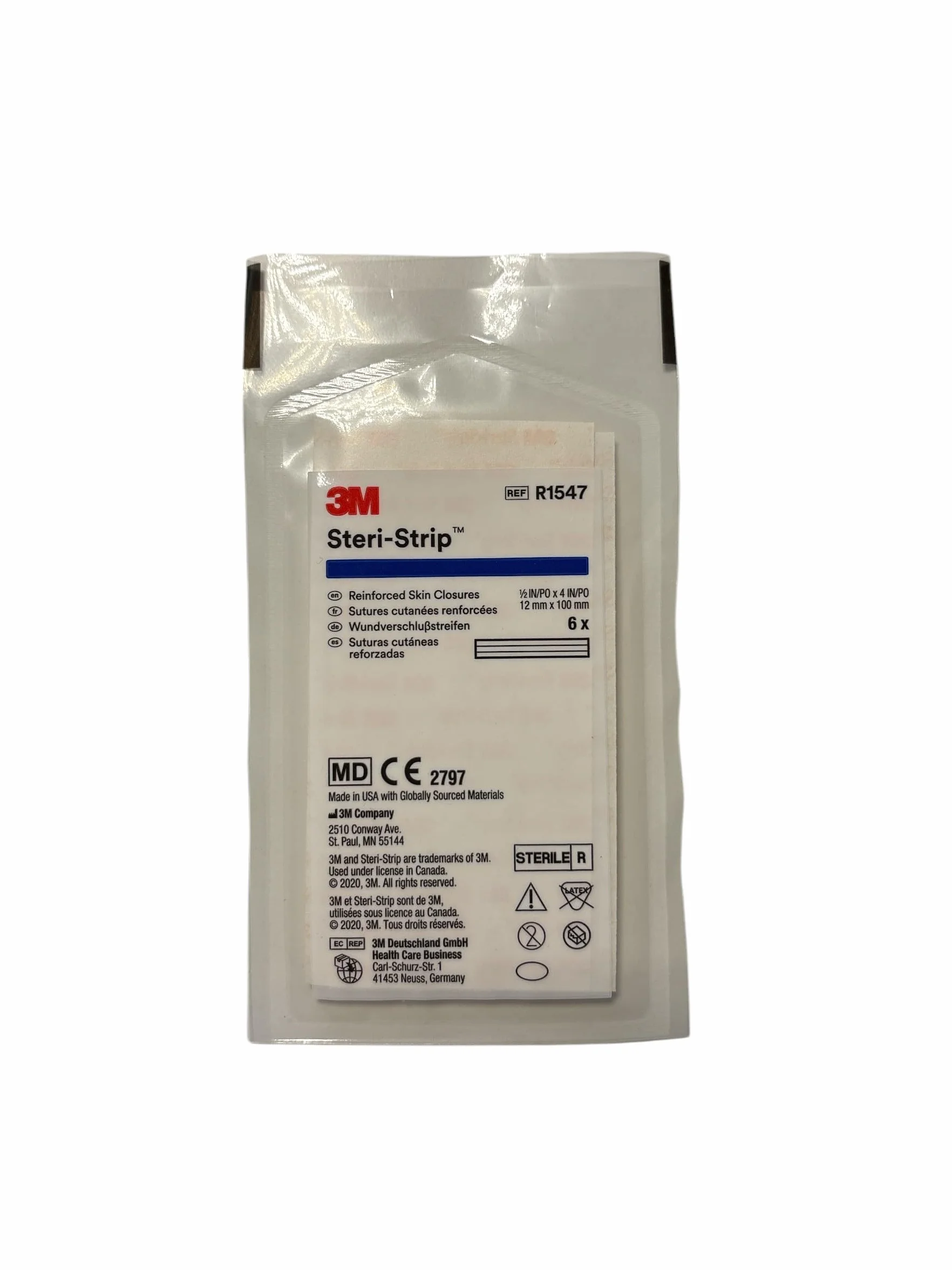 3M Steri-Strip Suture naklejki na saszetkę, 12 x 100 mm, 6 pasków