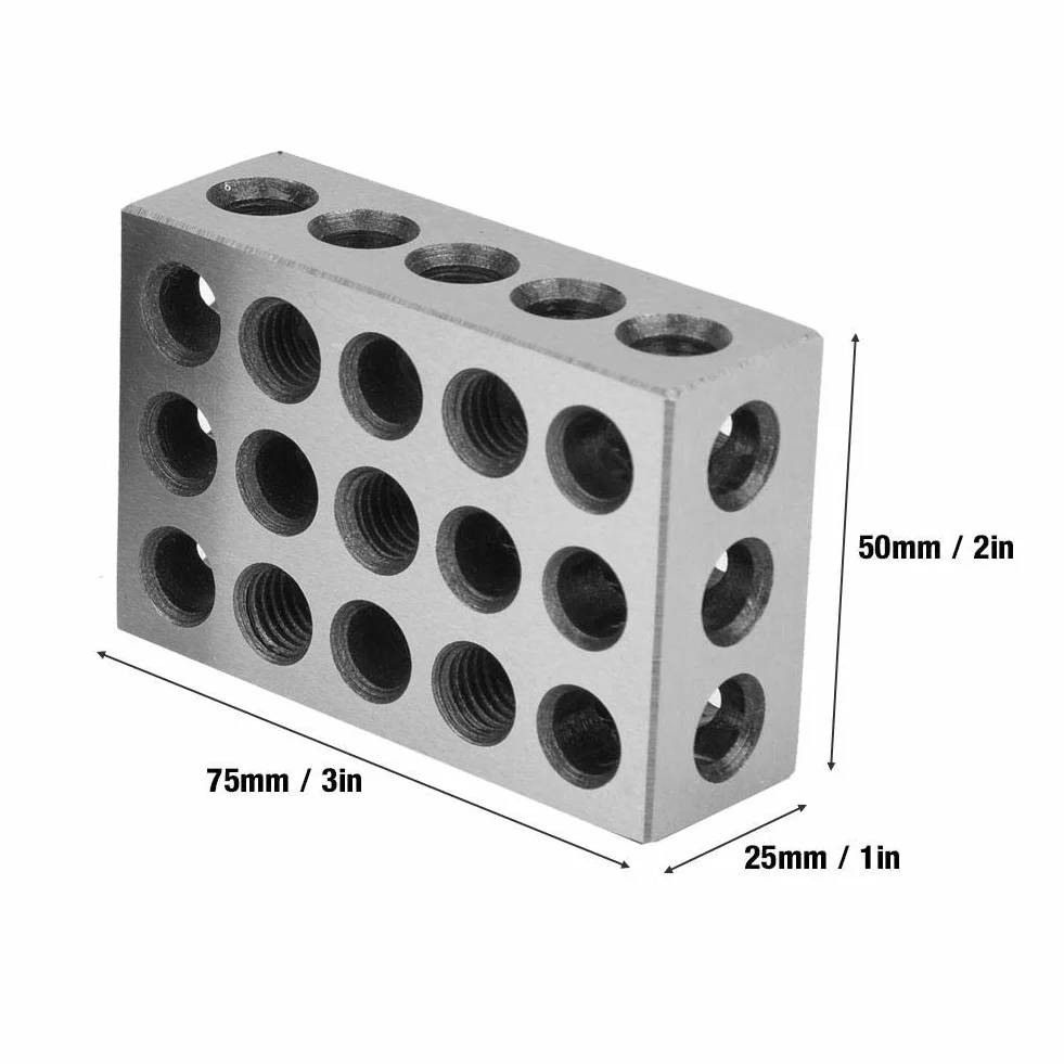 Bloki ze stali hartowanej, 2szt. 25x50x75mm 23 otwory frezowanie równoległe bloki zaciskowe narzędzia tokarskie do obrabiarek, klocek frezujący
