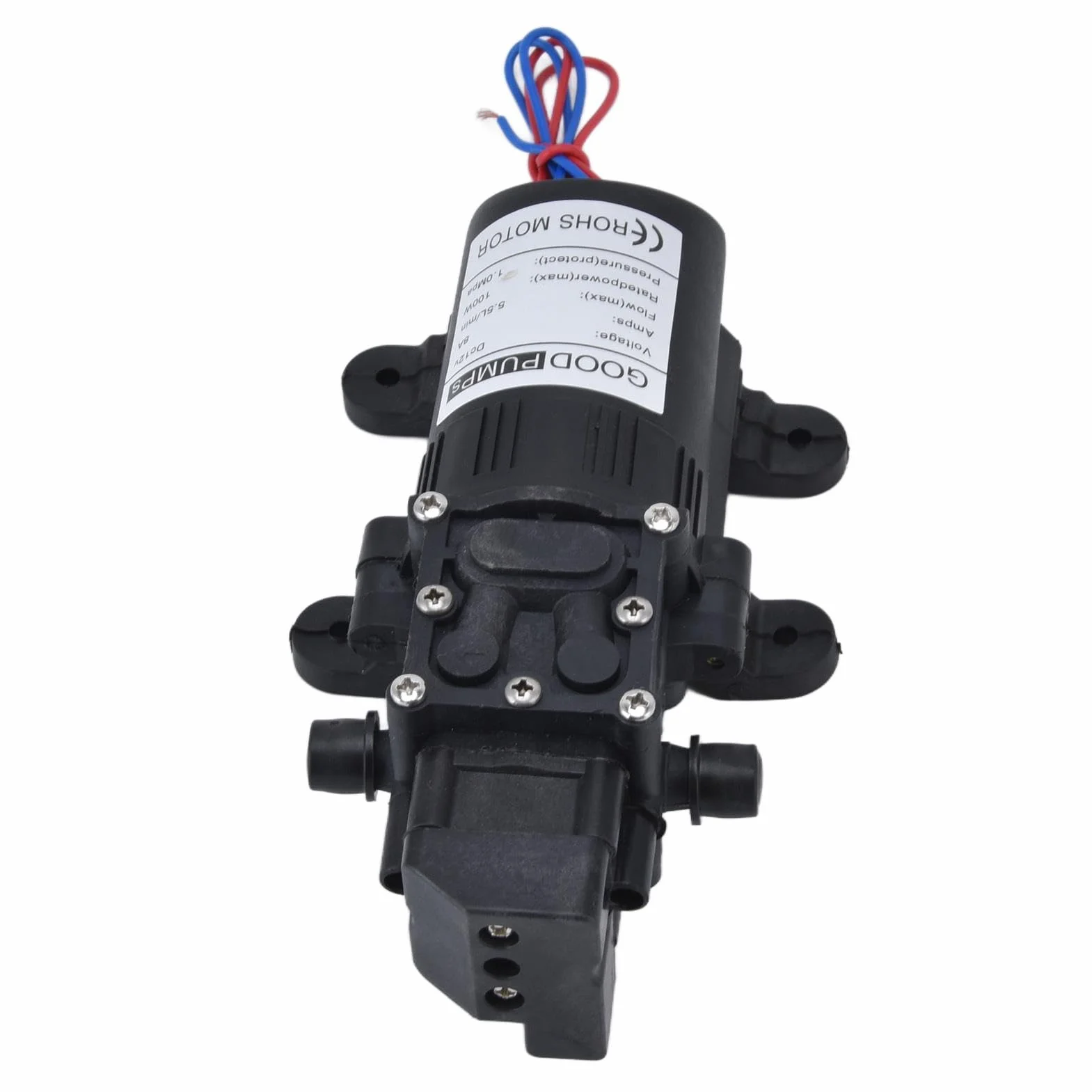 Pompa ciśnieniowa DC 12 V, samozasysająca pompa wodna 70 W 8 l/min membranowa ciśnieniowa mikroprzeponowa wysokociśnieniowa przełącznikiem ciśnieniowym kamperów łodzi zraszaczy ogrodowych