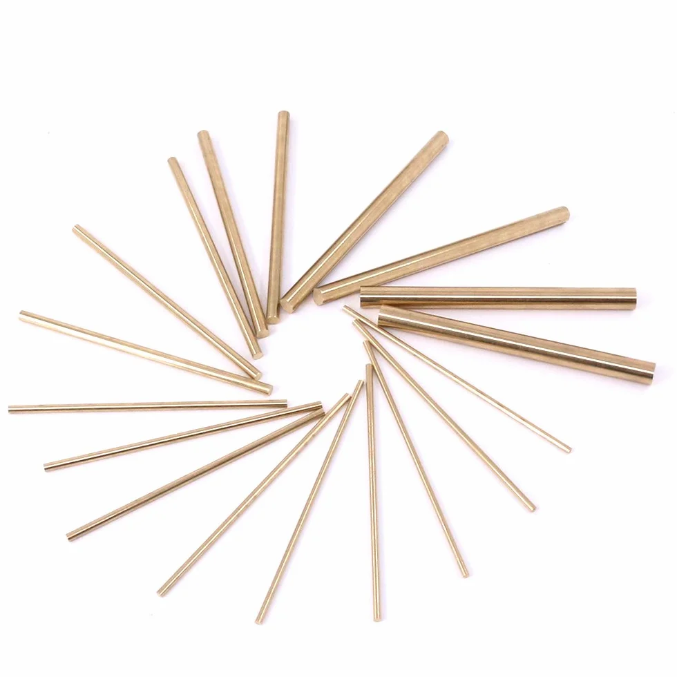 Swpeet 18 szt. różne mosiężne okrągłe pręty tokarskie zestaw prętów, średnica 2 mm-8 mm długość 100 mm, idealny do różnych wałów, miniaturowych osi, modelu samolotu, modelu statku, modeli samochodów