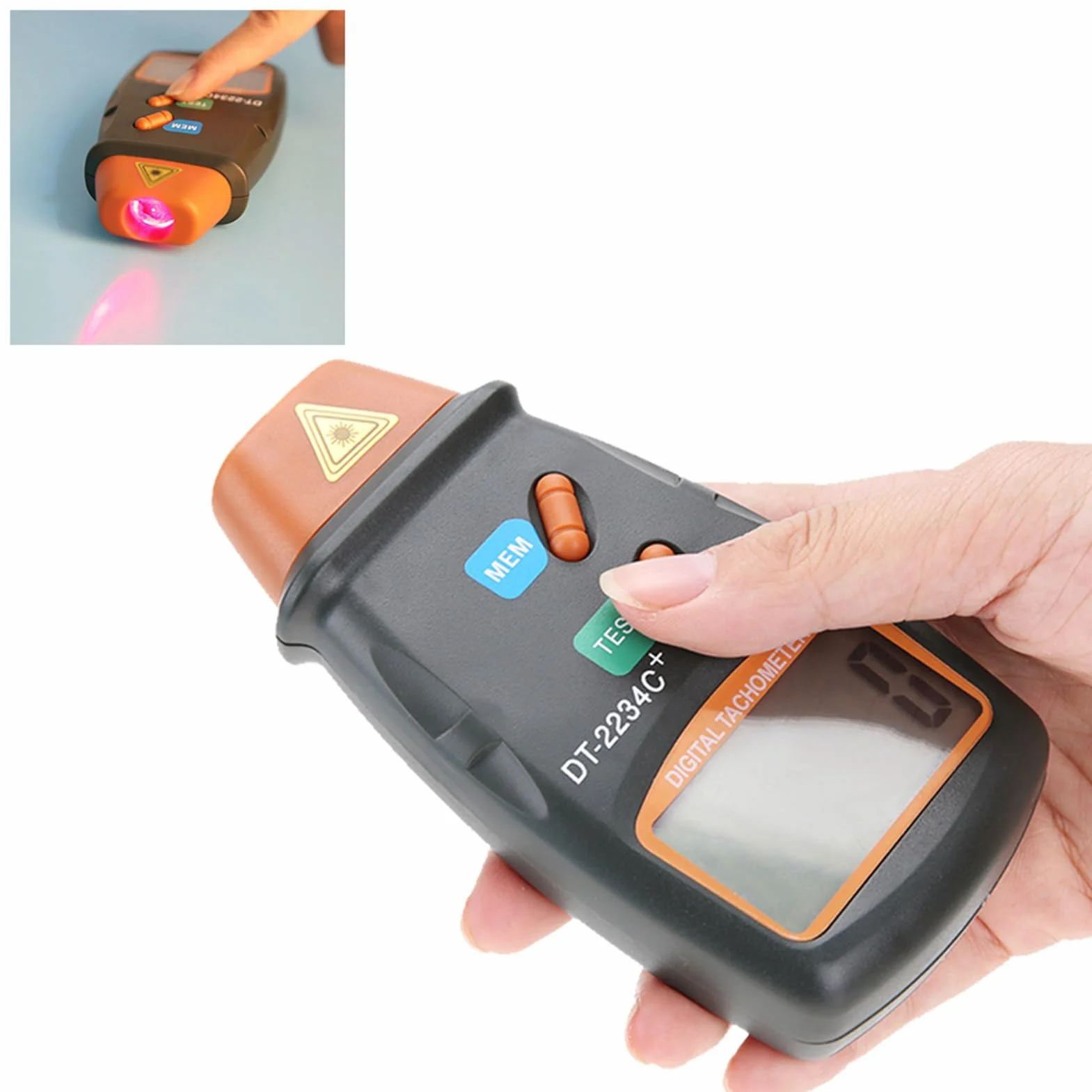 DT-2234C LCD Cyfrowy Mini RPM Tester Miernik Laserowy Obrotomierz Fotograficzny Bezdotykowy Fotoelektryczny Obrotomierz RPM Tester dla Silnika i Przemysłu