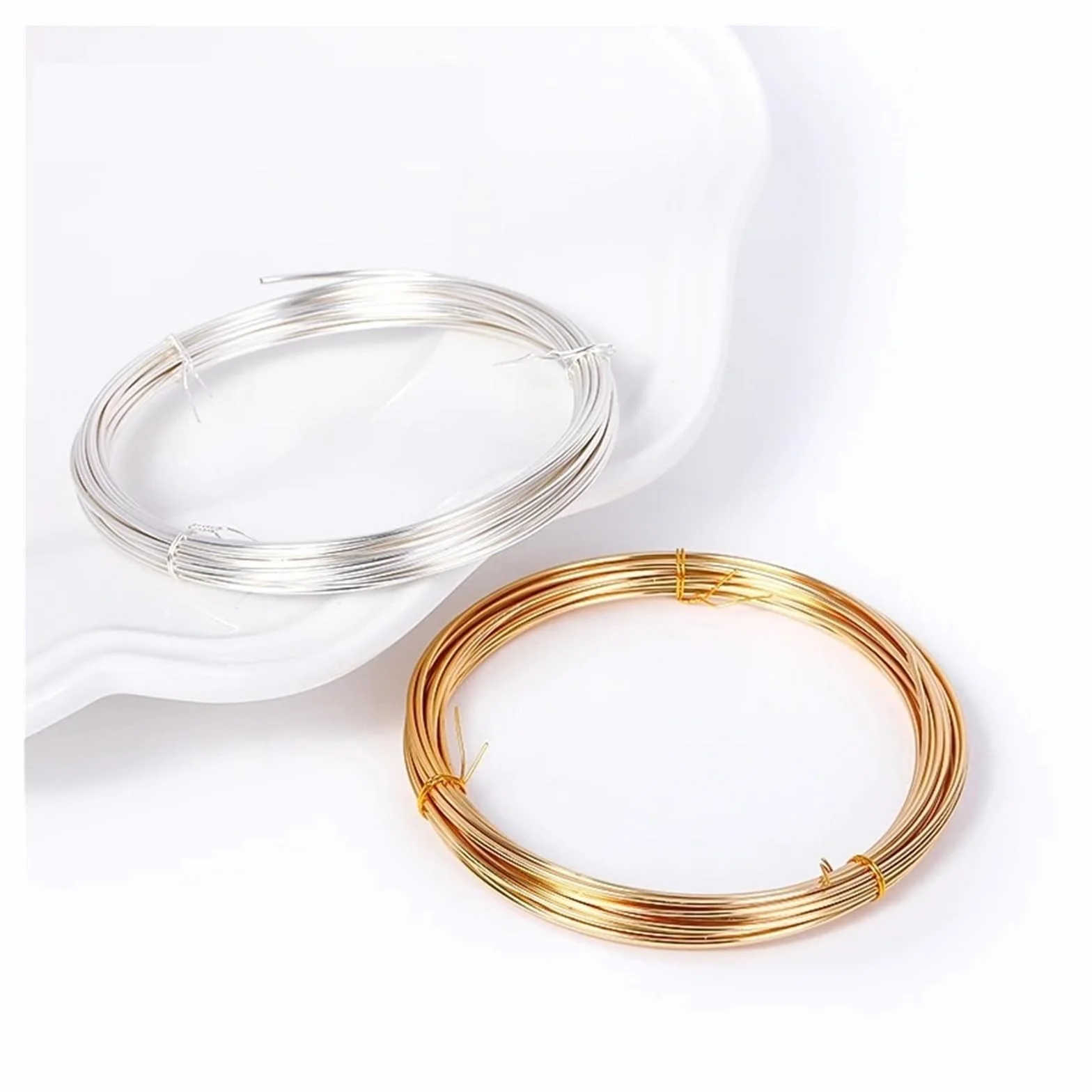 5 metrów 18-karatowy pozłacany drut miedziany tworzenia biżuterii mosiężny drut metalowy do ręcznie robionej biżuterii z drutu (Color : 18K Real Gold Plated, Size : 0.8MM -5Meters)