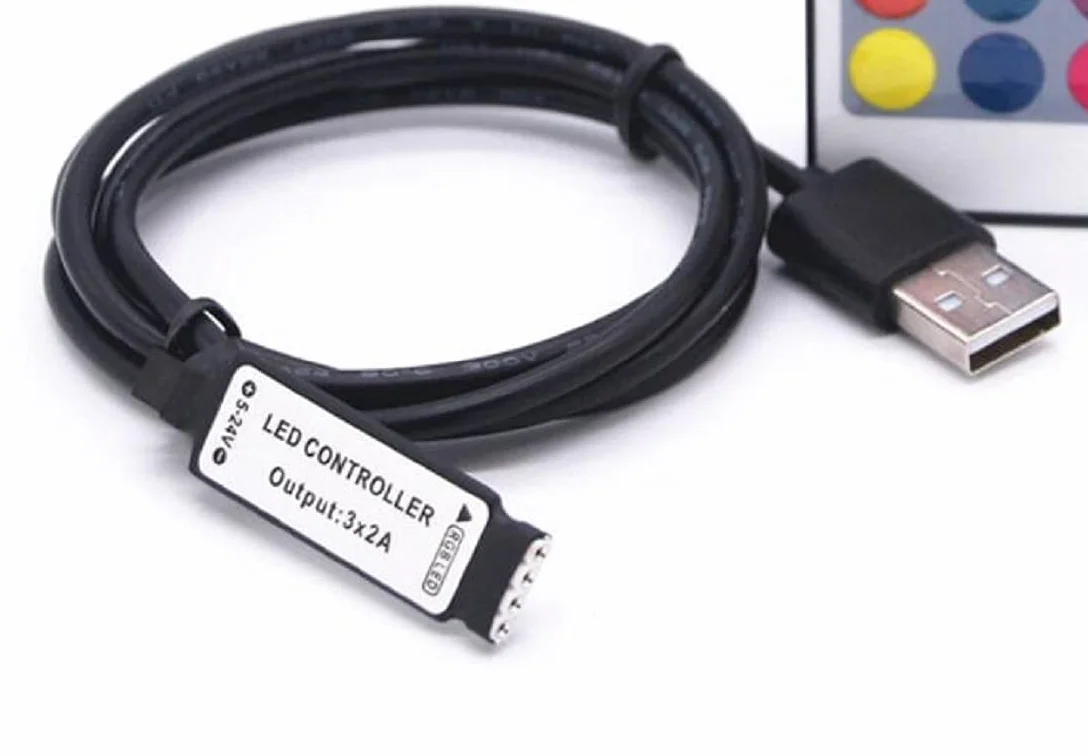 MASUNN 24 klawisze USB LED kontroler z pilotem zdalnego sterowania do DC5V 5050 RGB Strip Light