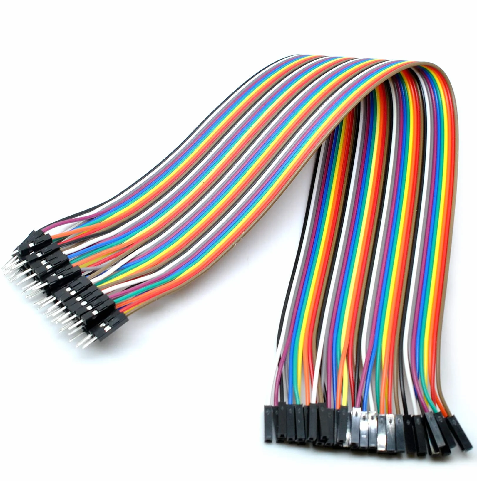 Dupont Line 2 zestawy / 80 szt. 30 cm / 11,8 cala żeński do męskiego przewodu rozruchowego Dupont kabel do samodzielnego wykonania Arduino Raspberry PI