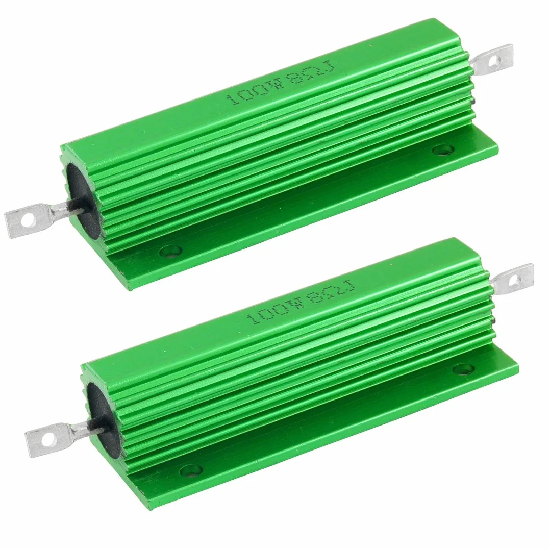 sourcing map 100 W 8 omów montowane na śrubie aluminiowe rezystory drutowe w obudowie 2 szt