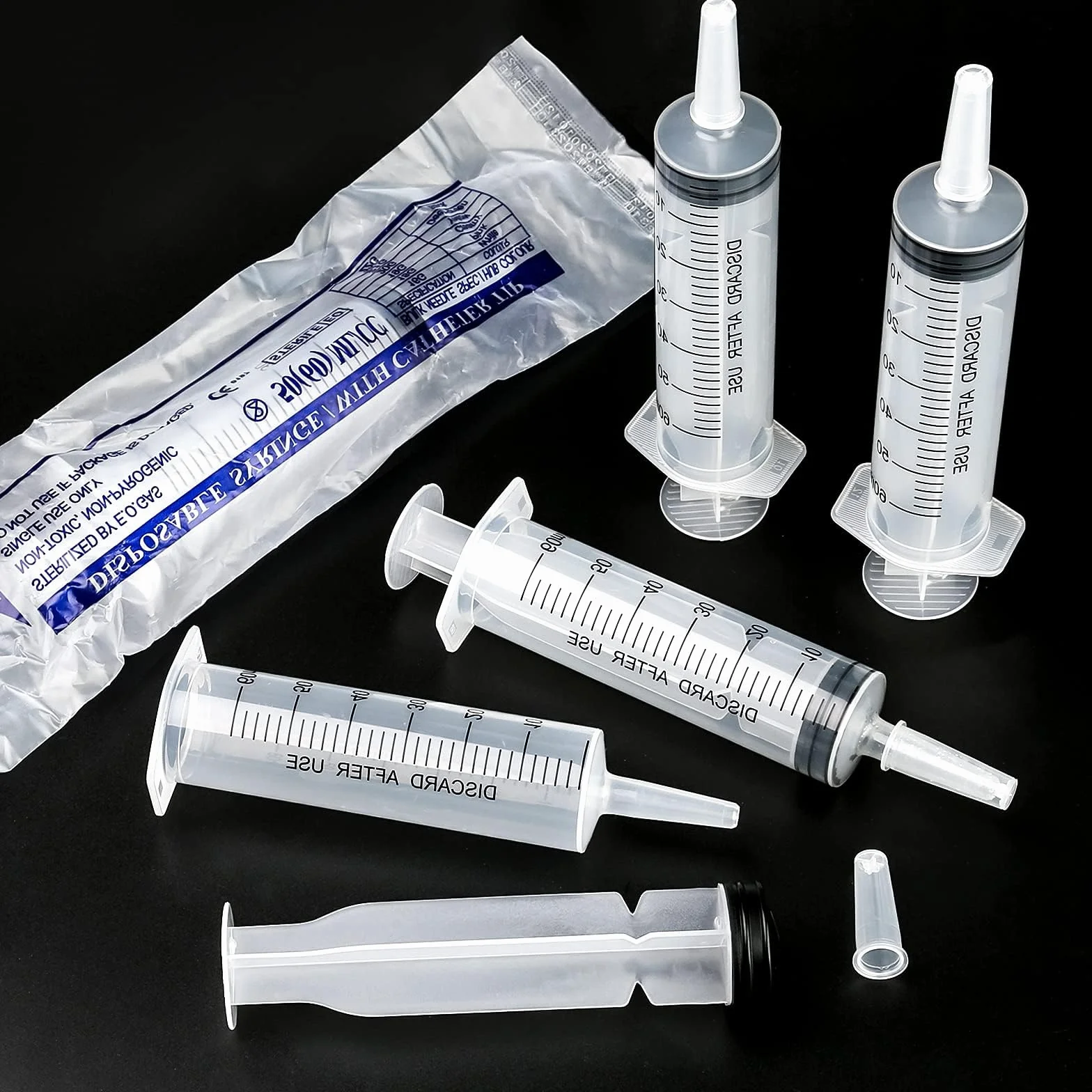 Strzykawka plastikowa 60 ml wielokrotnego użytku bez igły sterylna do karmienia zwierząt