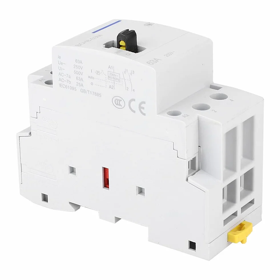 BCH8-63M Stycznik AC 230V 2P 63A 2NO Modułowy na Szynę DIN z Ręcznym Przełącznikiem