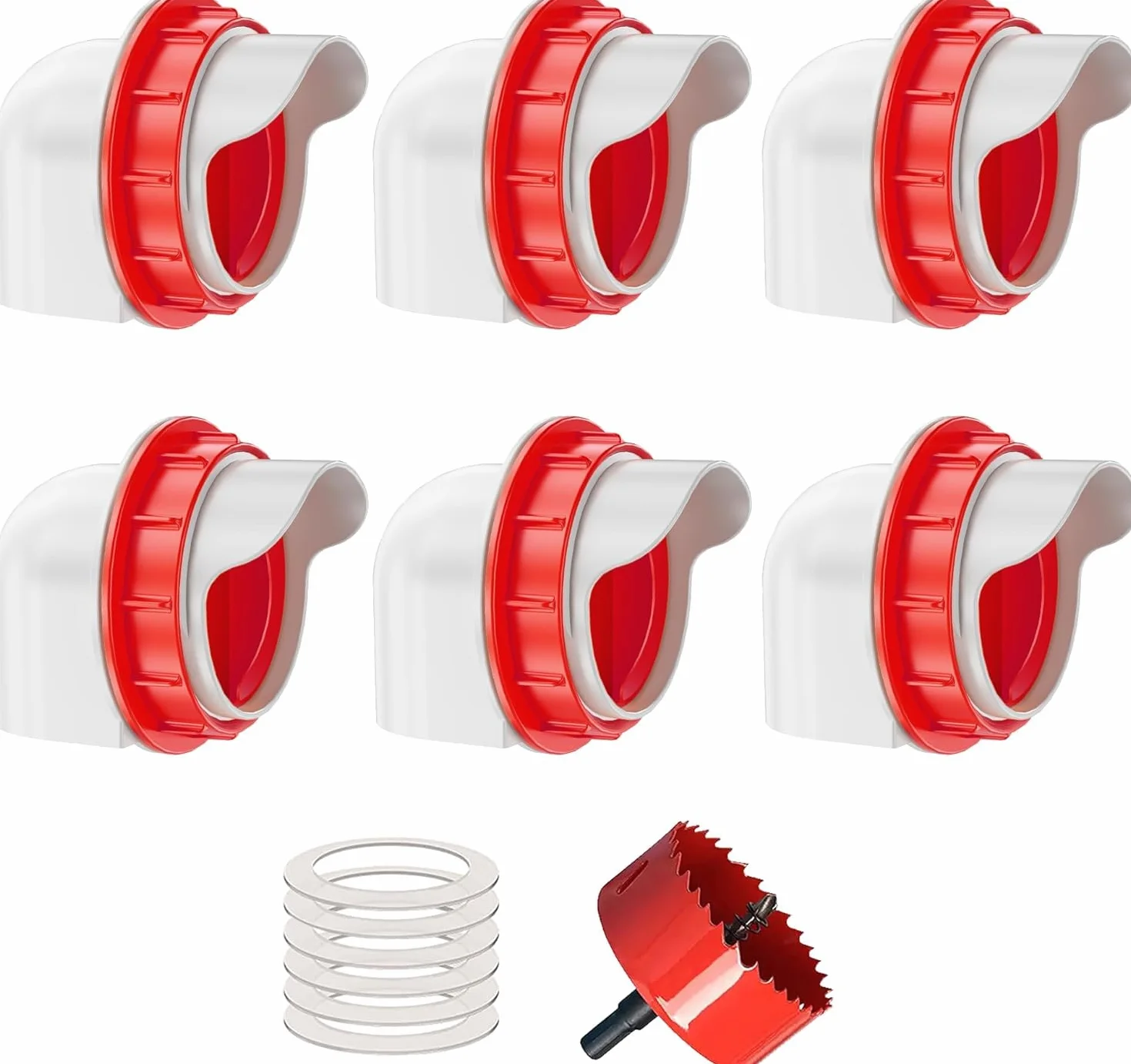 Karmniki dla kur 6 portów automatyczny karmnik dla ptaków DIY Gravity Feed Kit