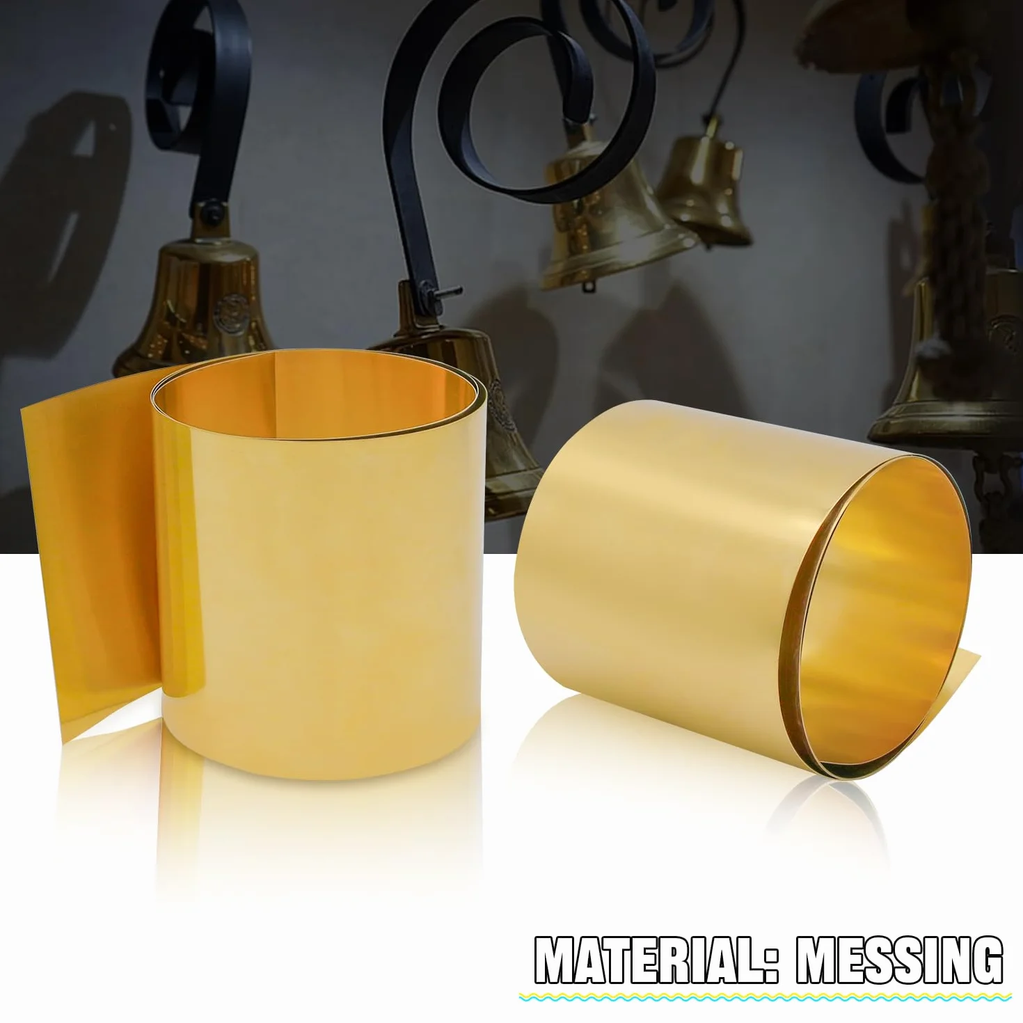 Blacha mosiężna, płyta mosiężna, blacha złota, rolka z blachy mosiężnej, 1000 mm x 100 mm x 0,1 mm, do rzemiosła artystycznego, napraw elektrycznych, projektów DIY